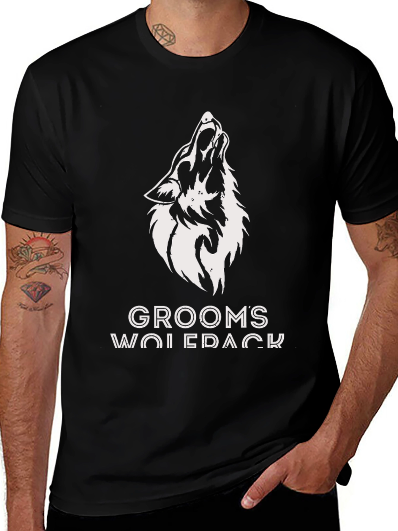 Variant 20 of Groom's Wolfpack T-Shirt - Black