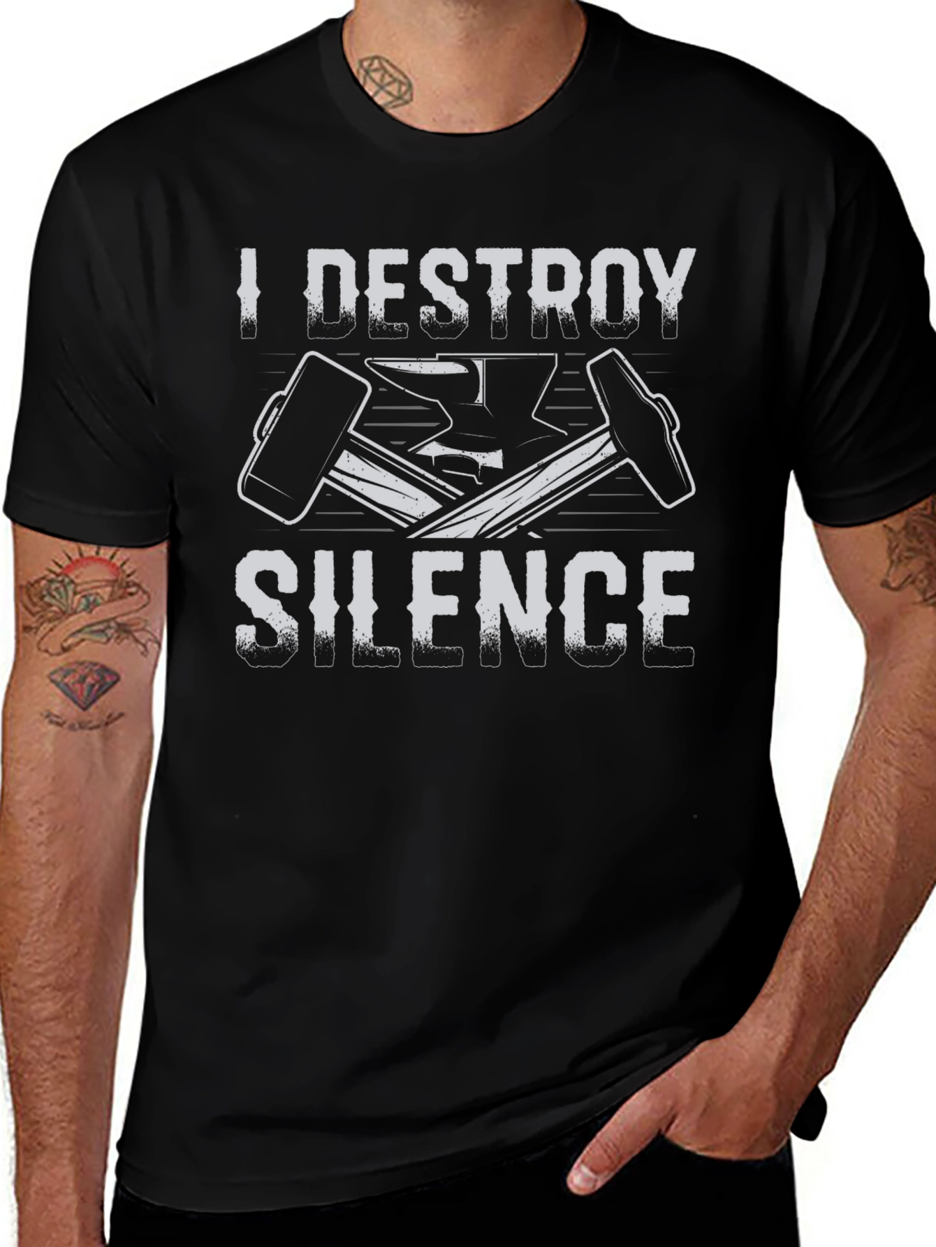 Variant 13 of I Destroy Silence Blacksmith T-Shirt