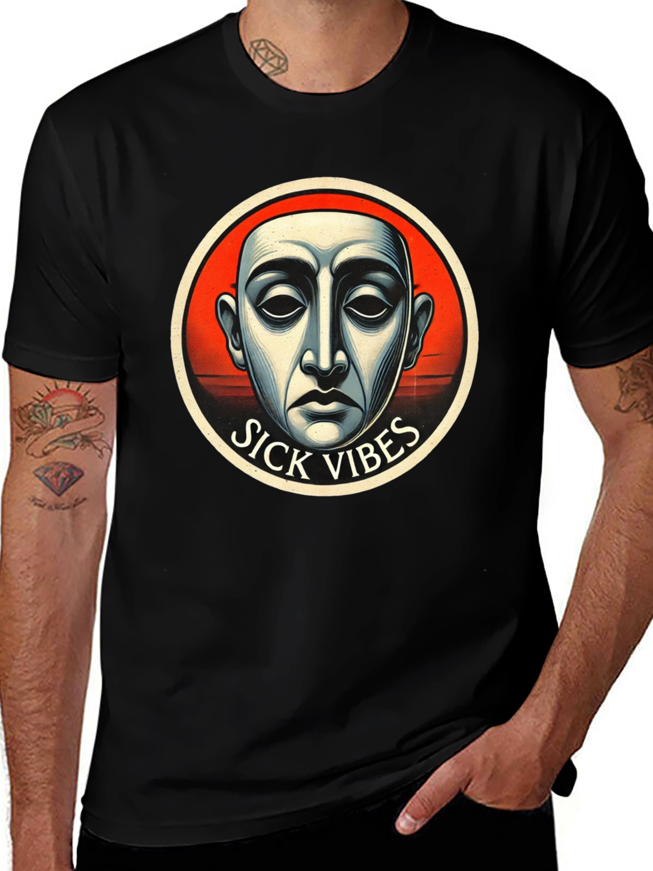 Variant 4 of Sick Vibes Graphic Tee - Unique Design