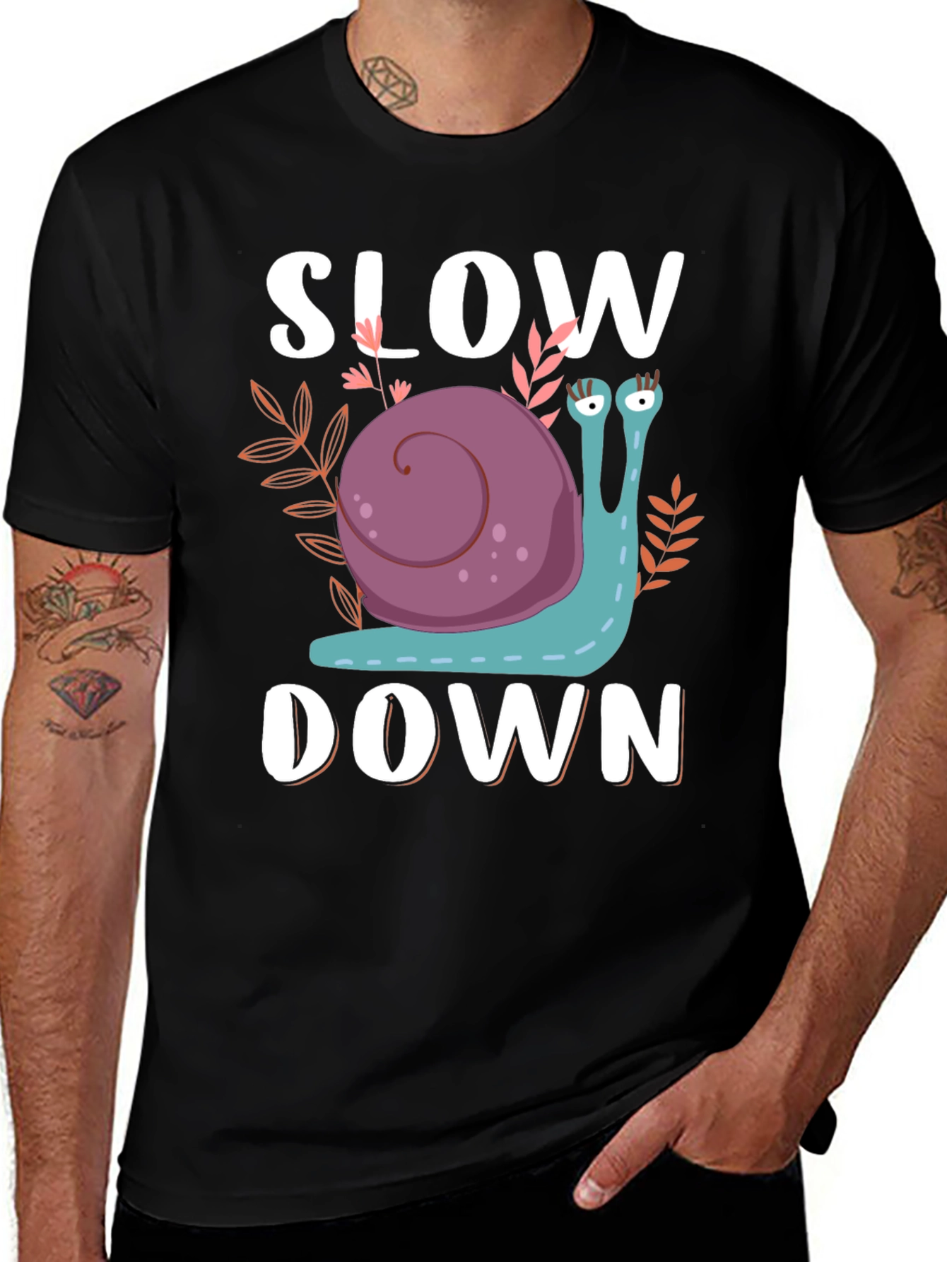 Variant 5 of Slow Down Snail Graphic T-Shirt