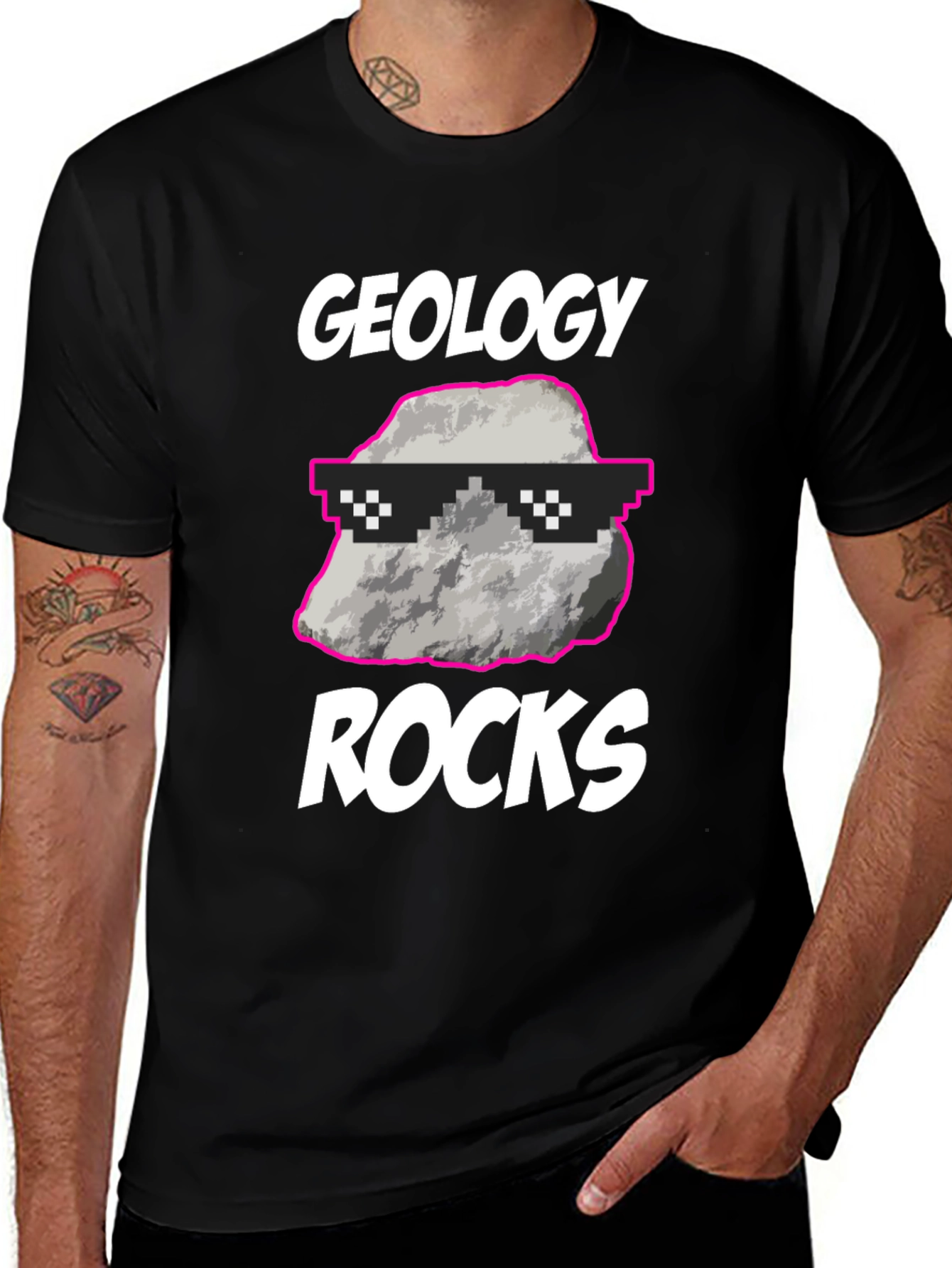 Variant 26 of Geology Rocks Graphic Tee - Black Cotton