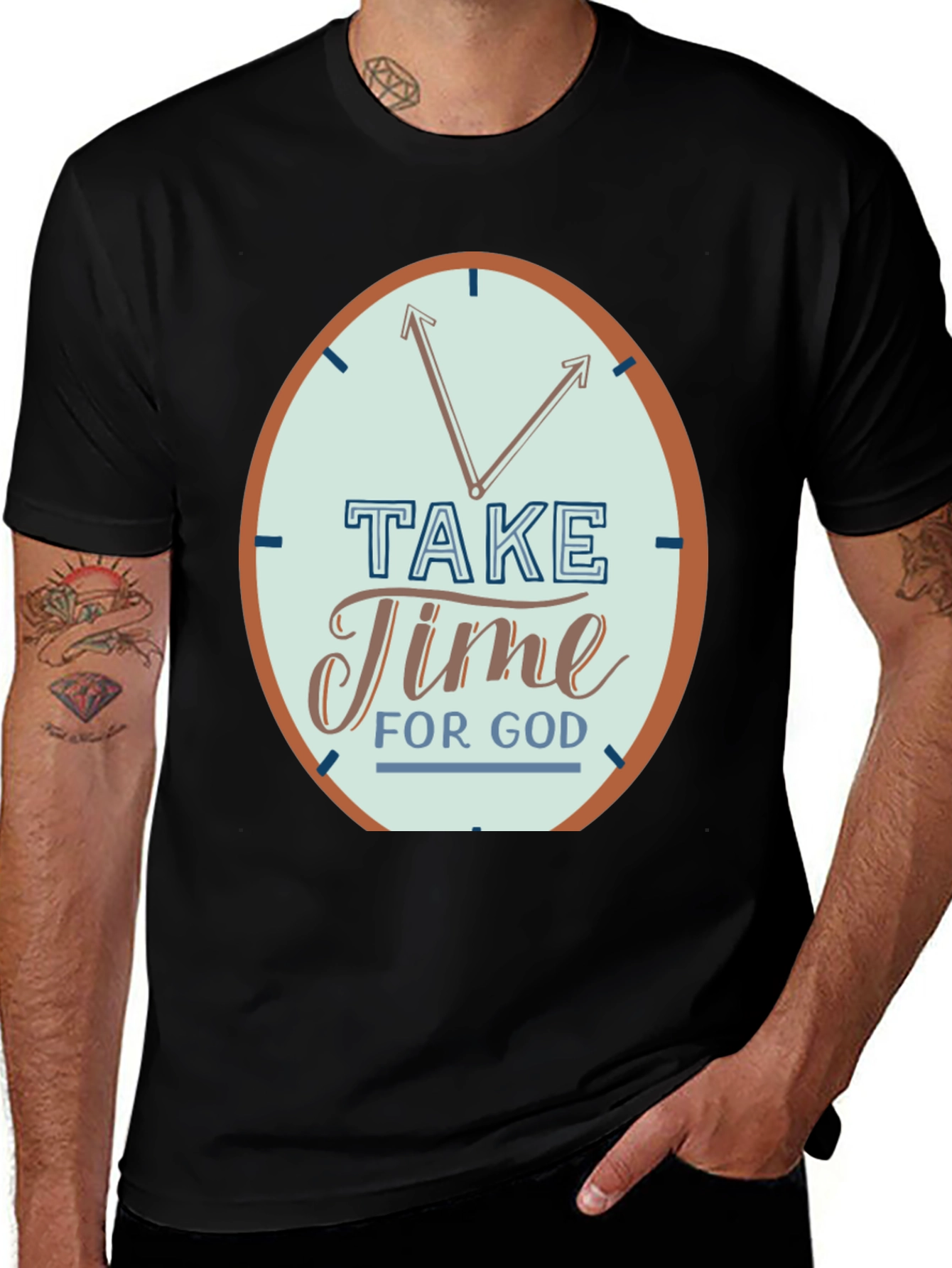 Variant 22 of Time For God Black Graphic T-Shirt