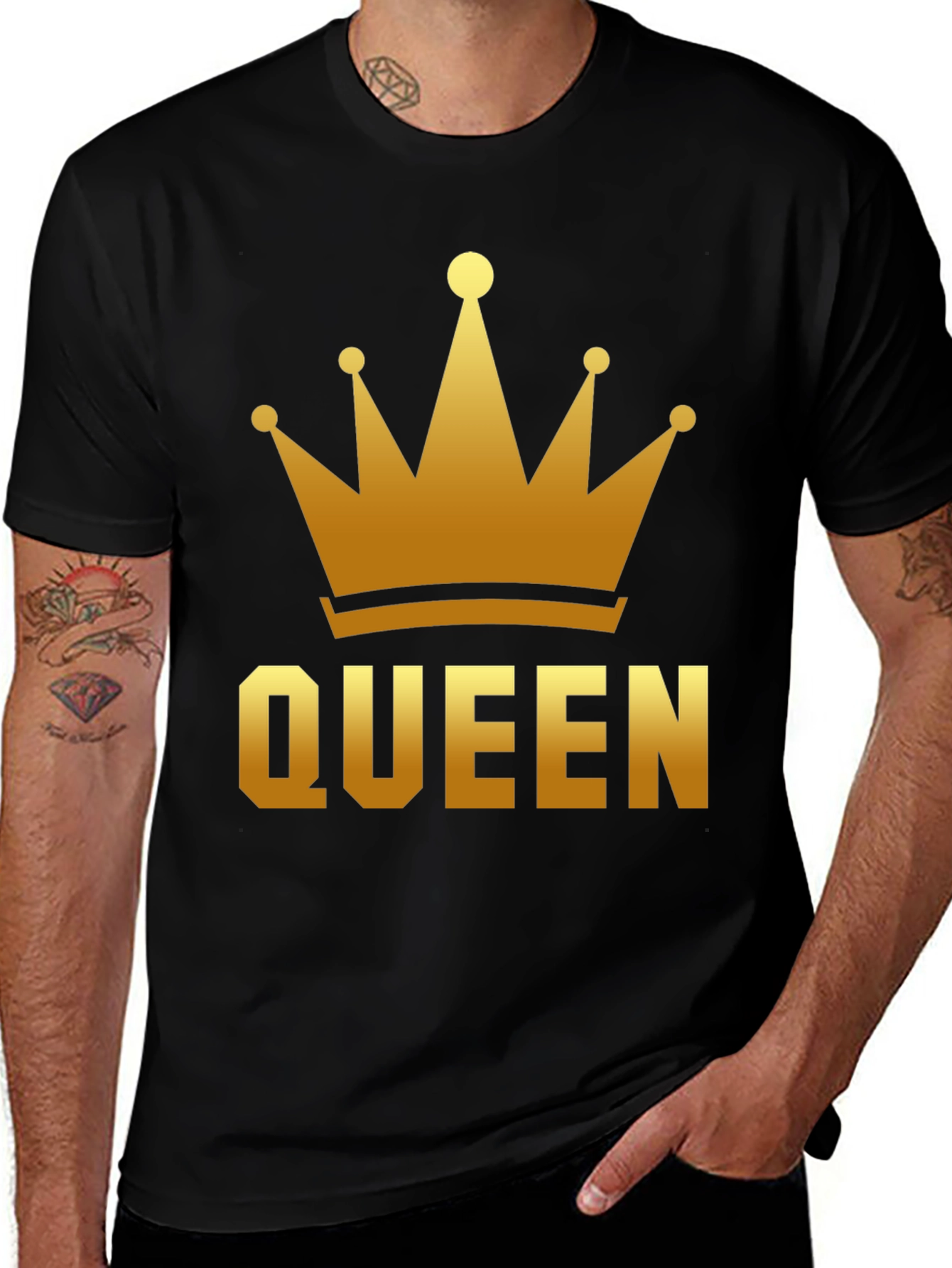 Variant 15 of Queen Crown Graphic Tee - Black