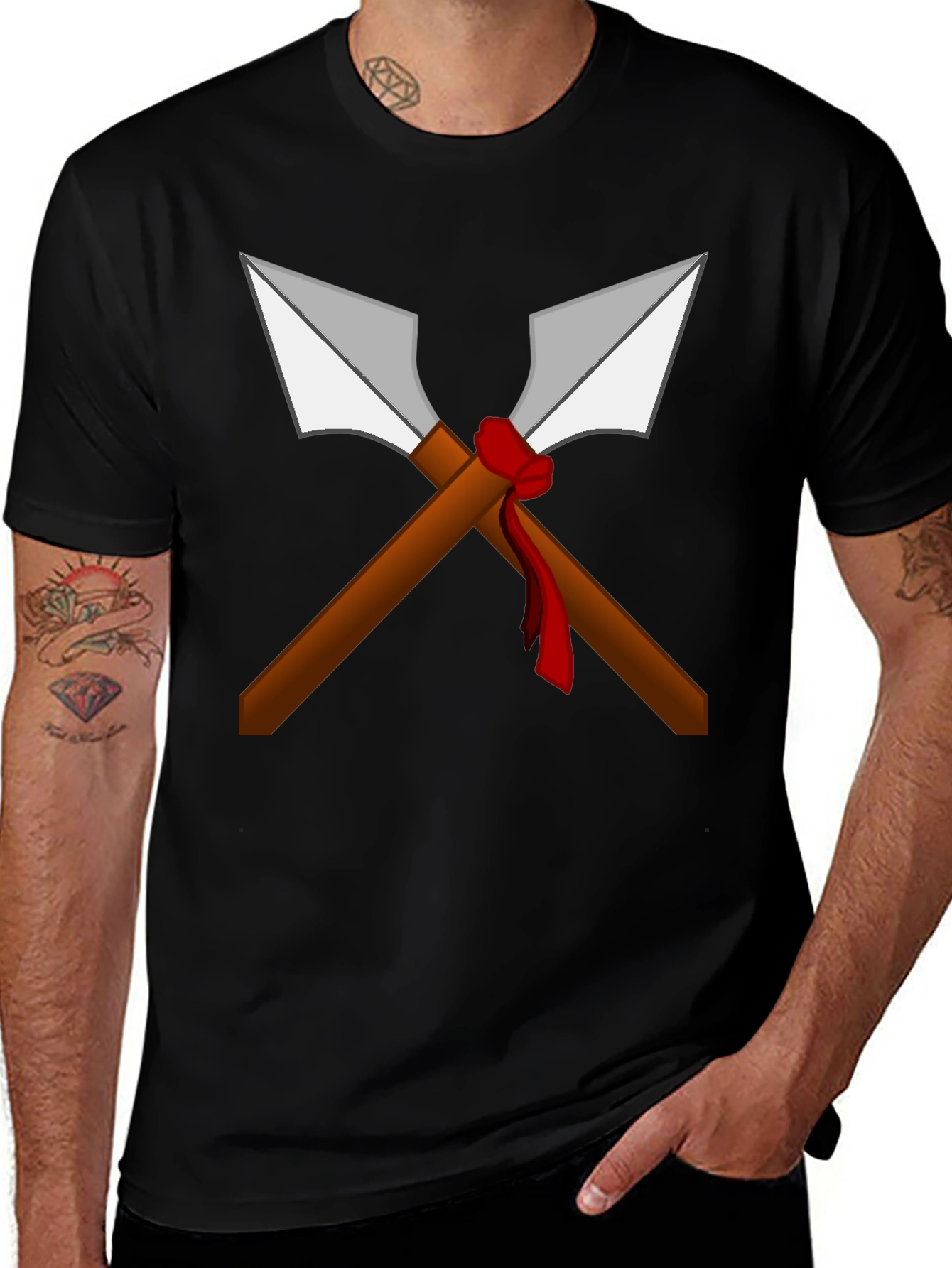 Variant 17 of Crossed Axes Graphic Tee - Black