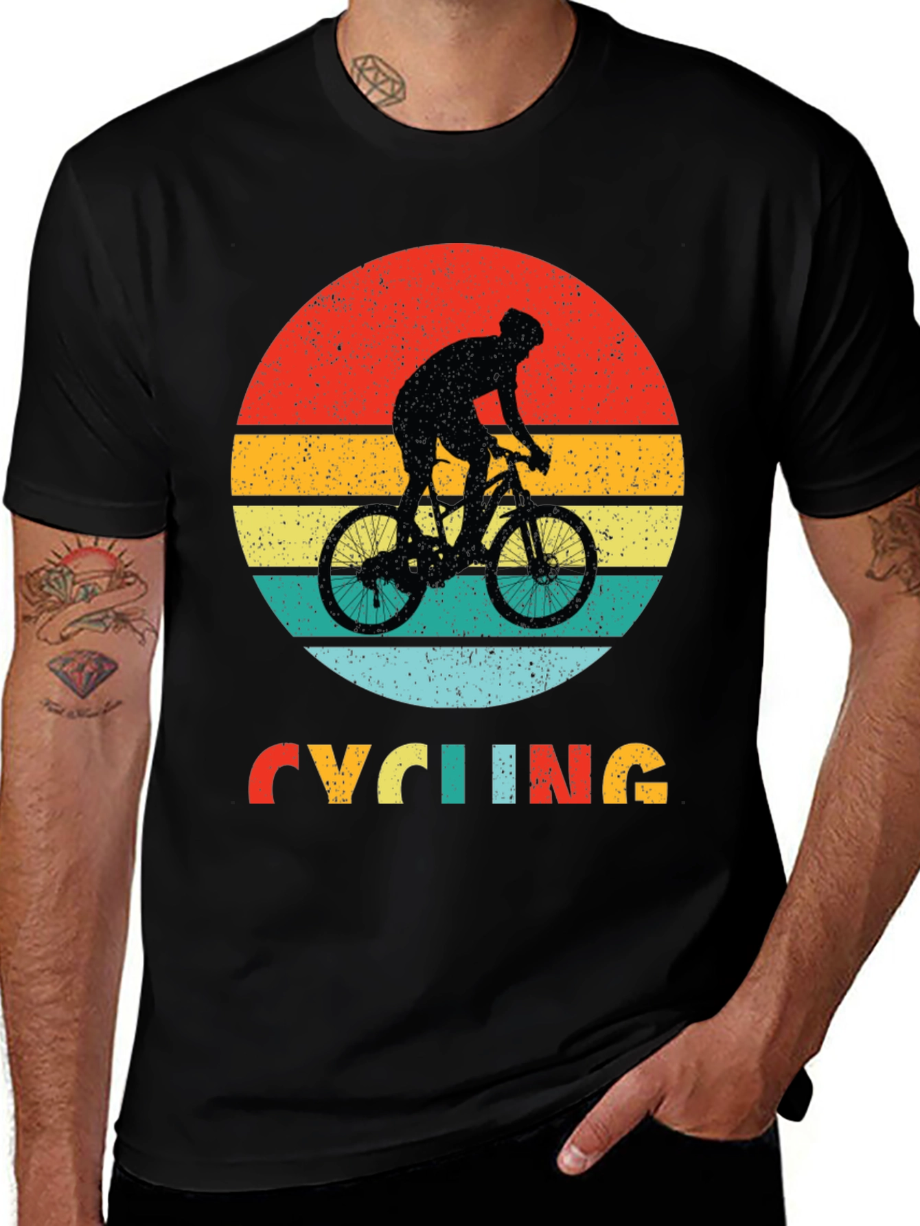 Variant 28 of Vintage Cycling T-Shirt Retro Style Black Tee