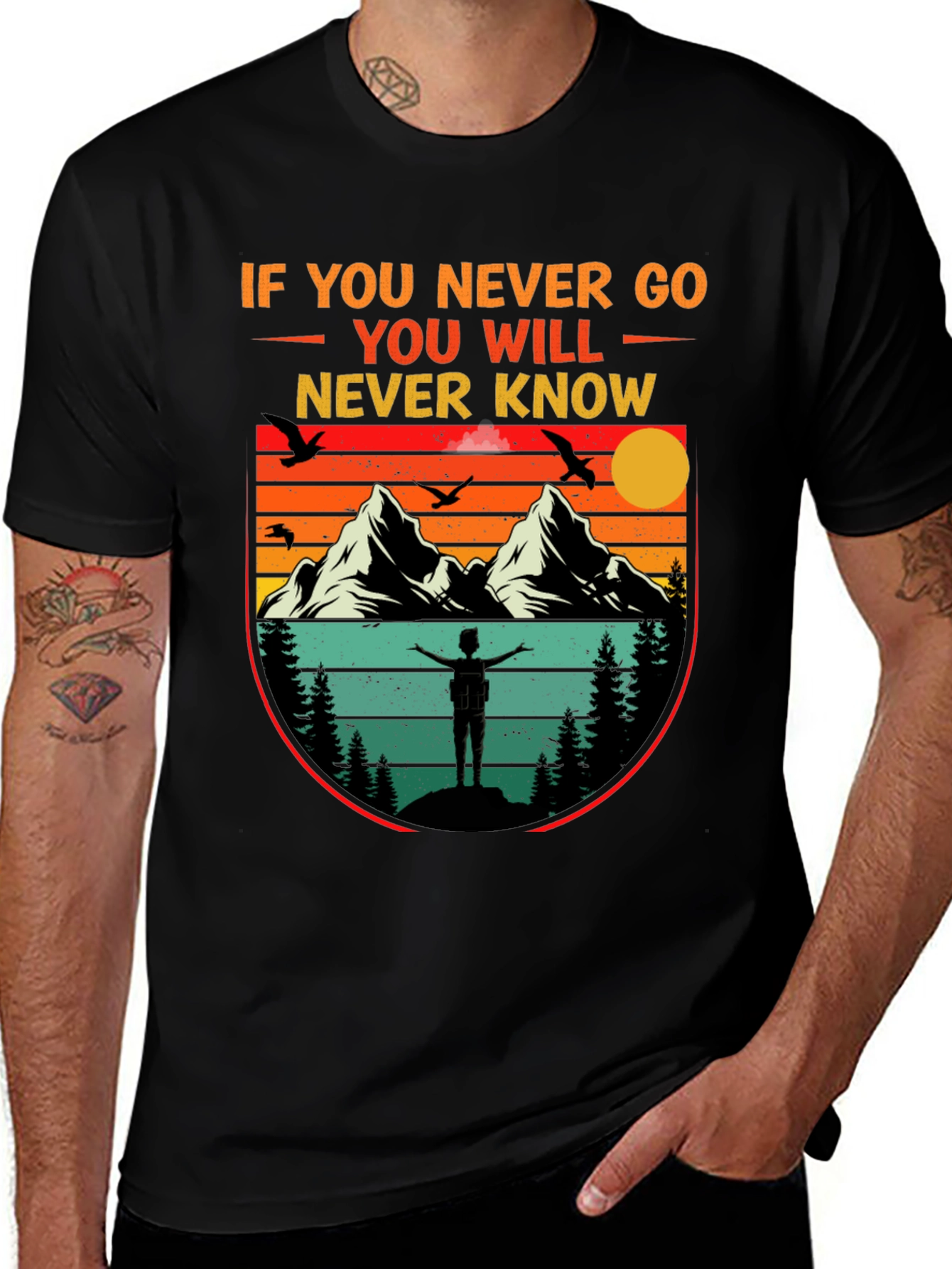 Variant 9 of Adventure Awaits T-Shirt - Never Go, Never Know Design