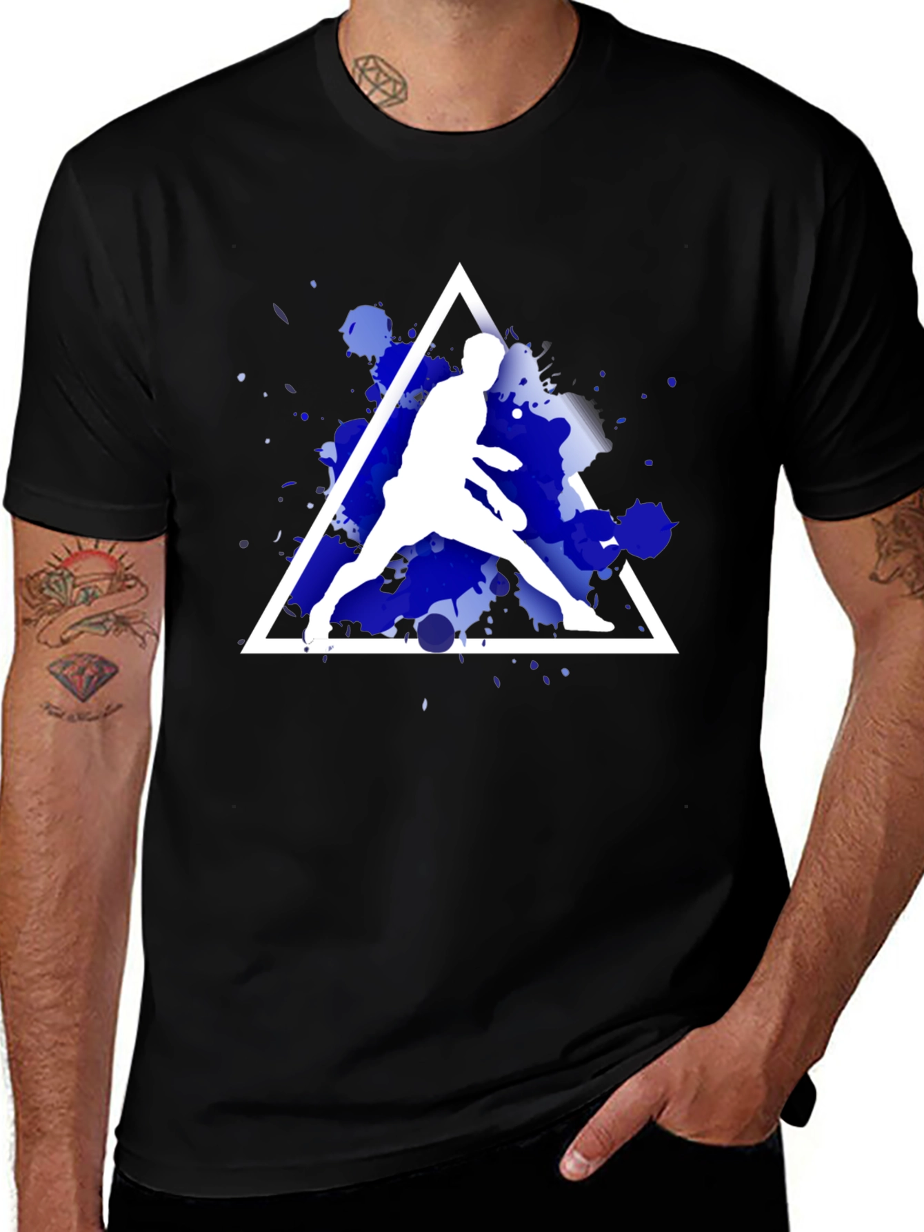 Variant 9 of Abstract Sportsman Graphic Tee - Stylish Casual Wear