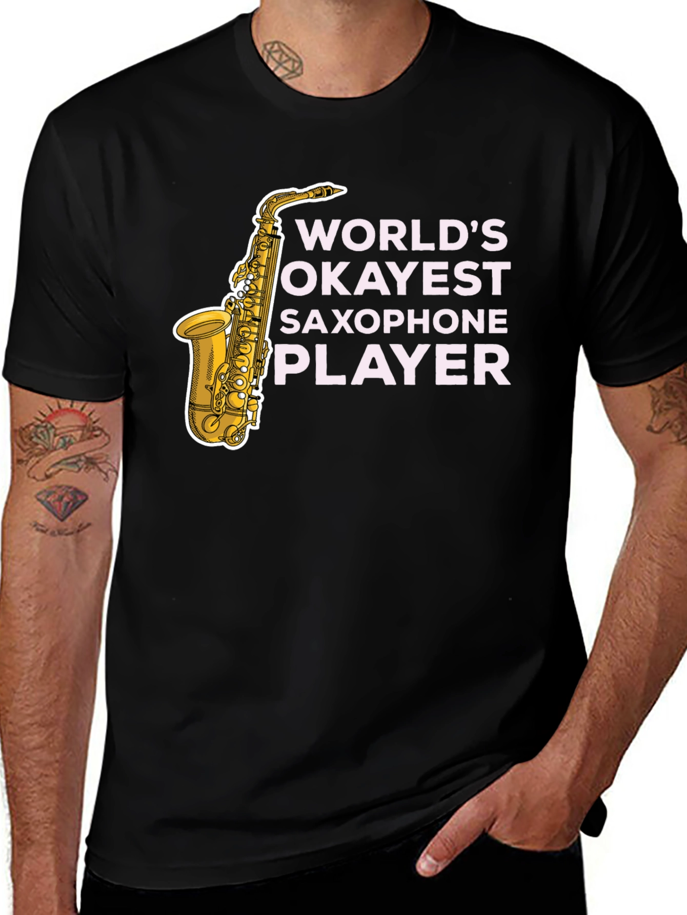 Variant 5 of World's Okayest Saxophone Player Graphic Tee