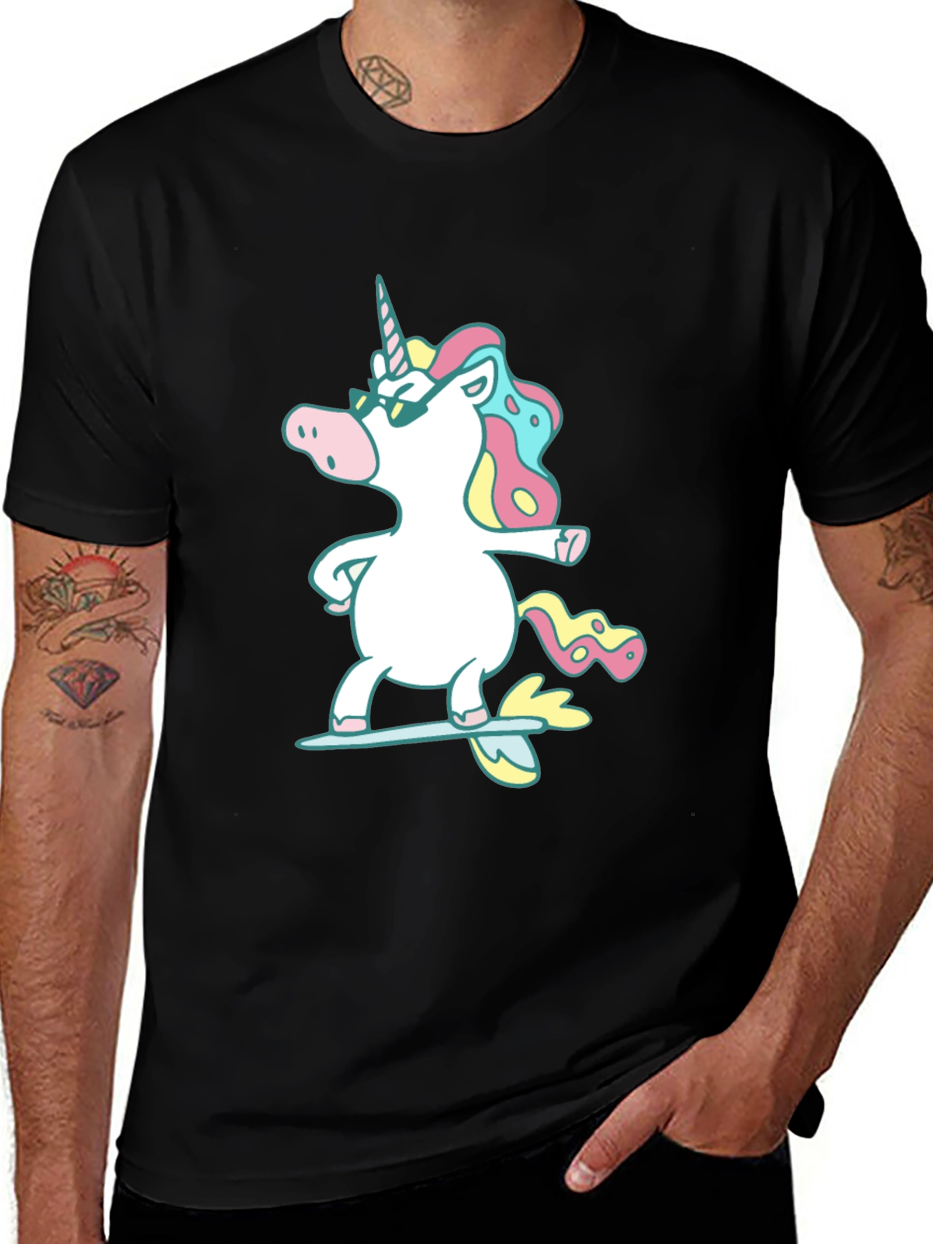 Variant 5 of Cool Unicorn Black T-Shirt