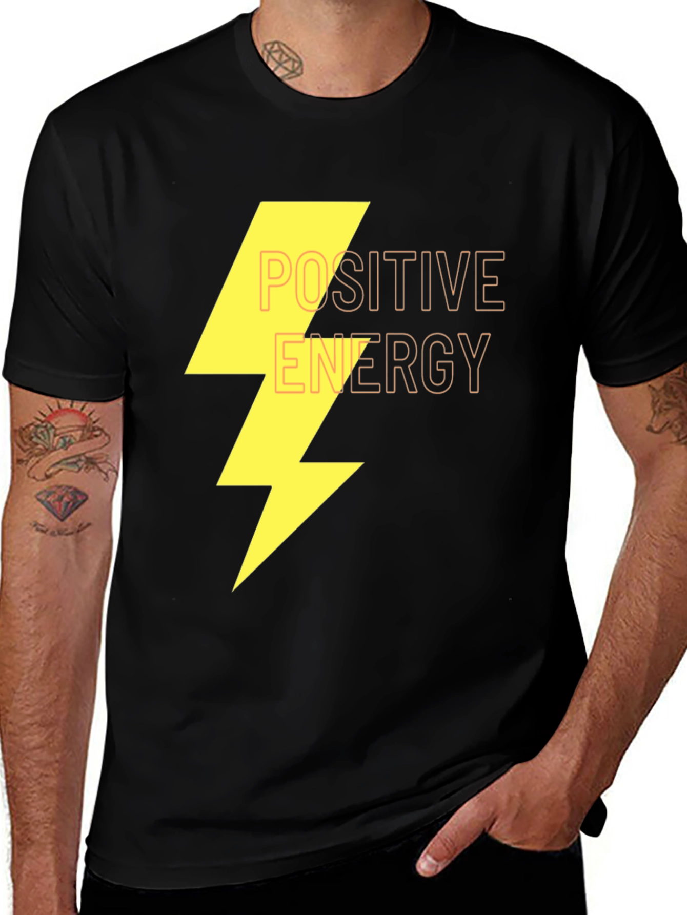 Variant 19 of Positive Energy Graphic Black T-Shirt