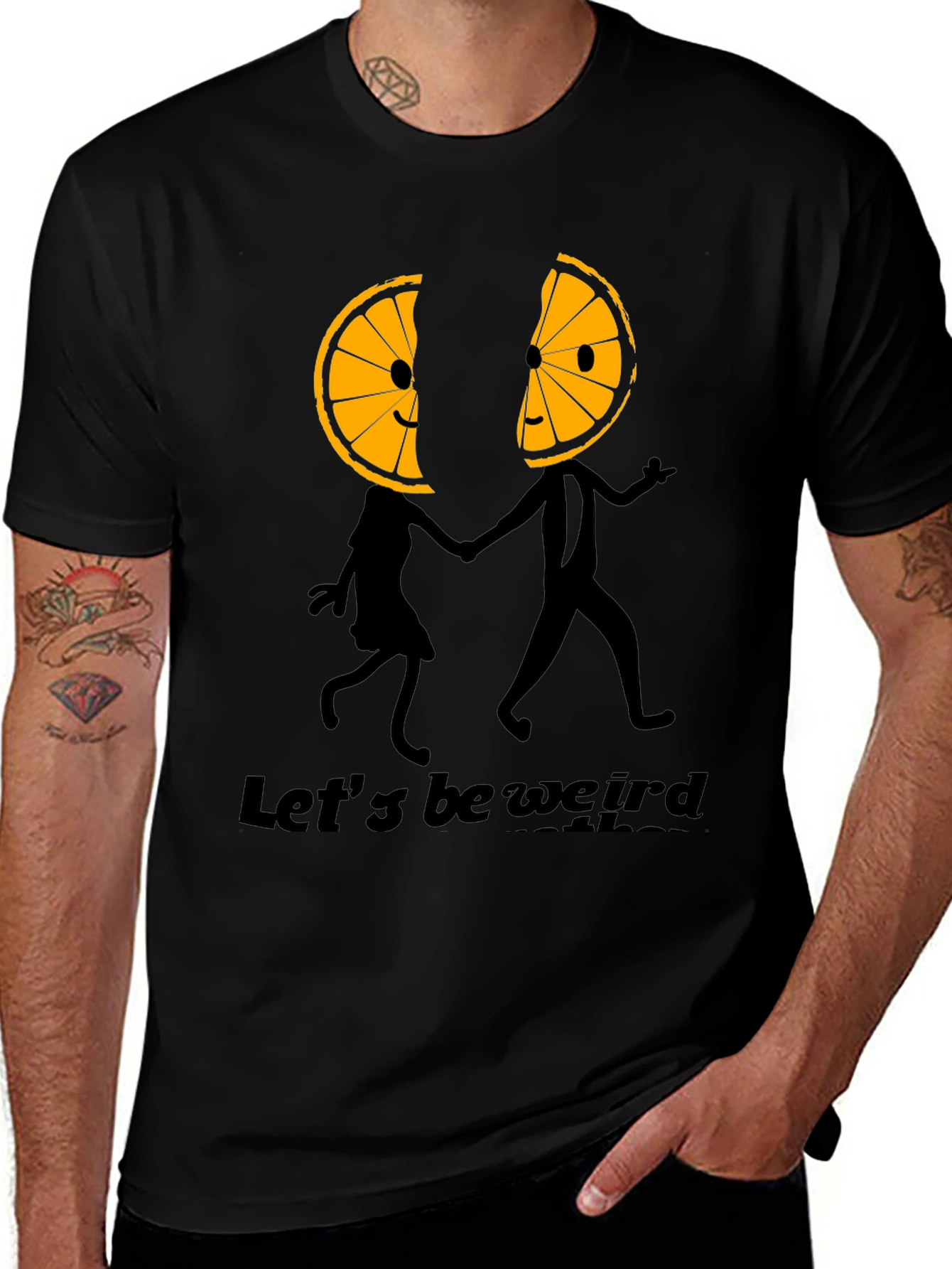 Variant 26 of Let's be Weird Orange Slice Graphic Tee