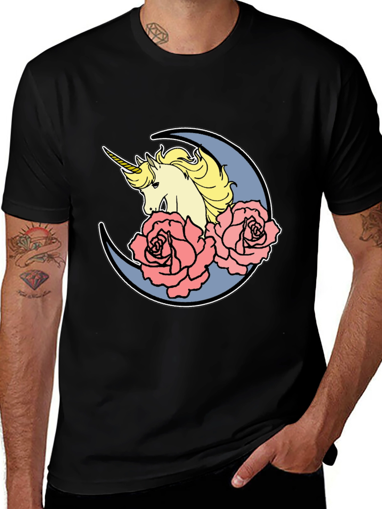 Variant 19 of Unicorn Moon Rose Graphic T-Shirt