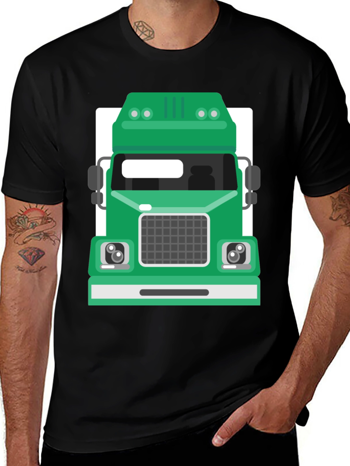 Variant 19 of Green Truck Graphic T-Shirt