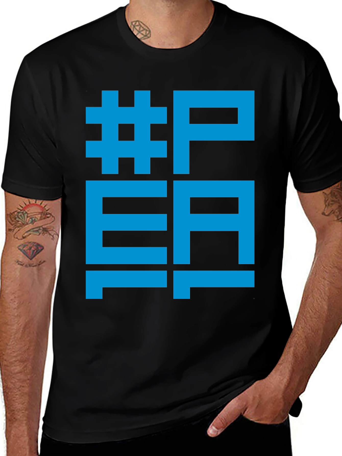 Variant 7 of Cool Graphic Tee - #PEA Black T-Shirt