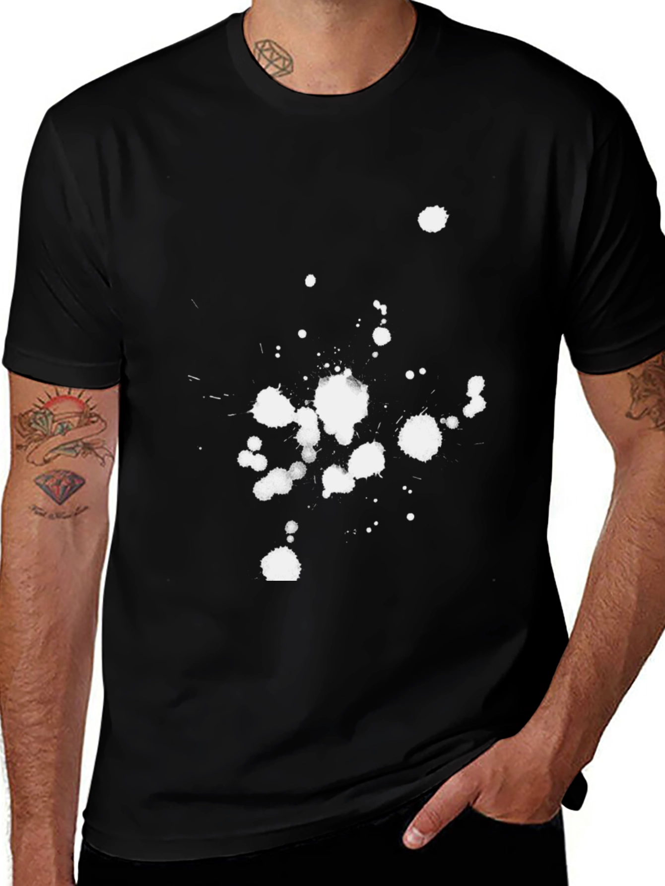 Variant 9 of Abstract Splatter Graphic Tee - Modern Black T-Shirt