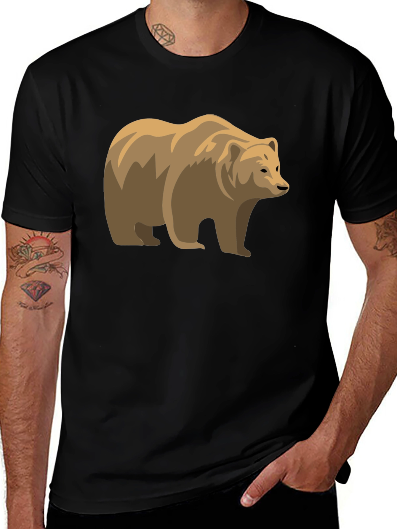 Variant 25 of Bear Graphic Black T-Shirt - Comfort Fit