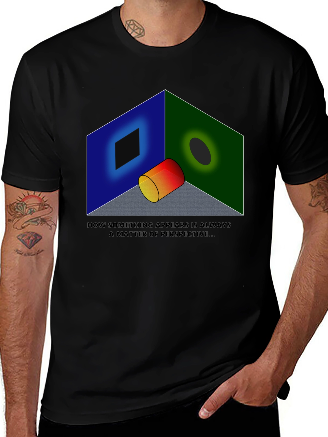 Variant 16 of Perspective Illusion Graphic T-Shirt - Optical Design