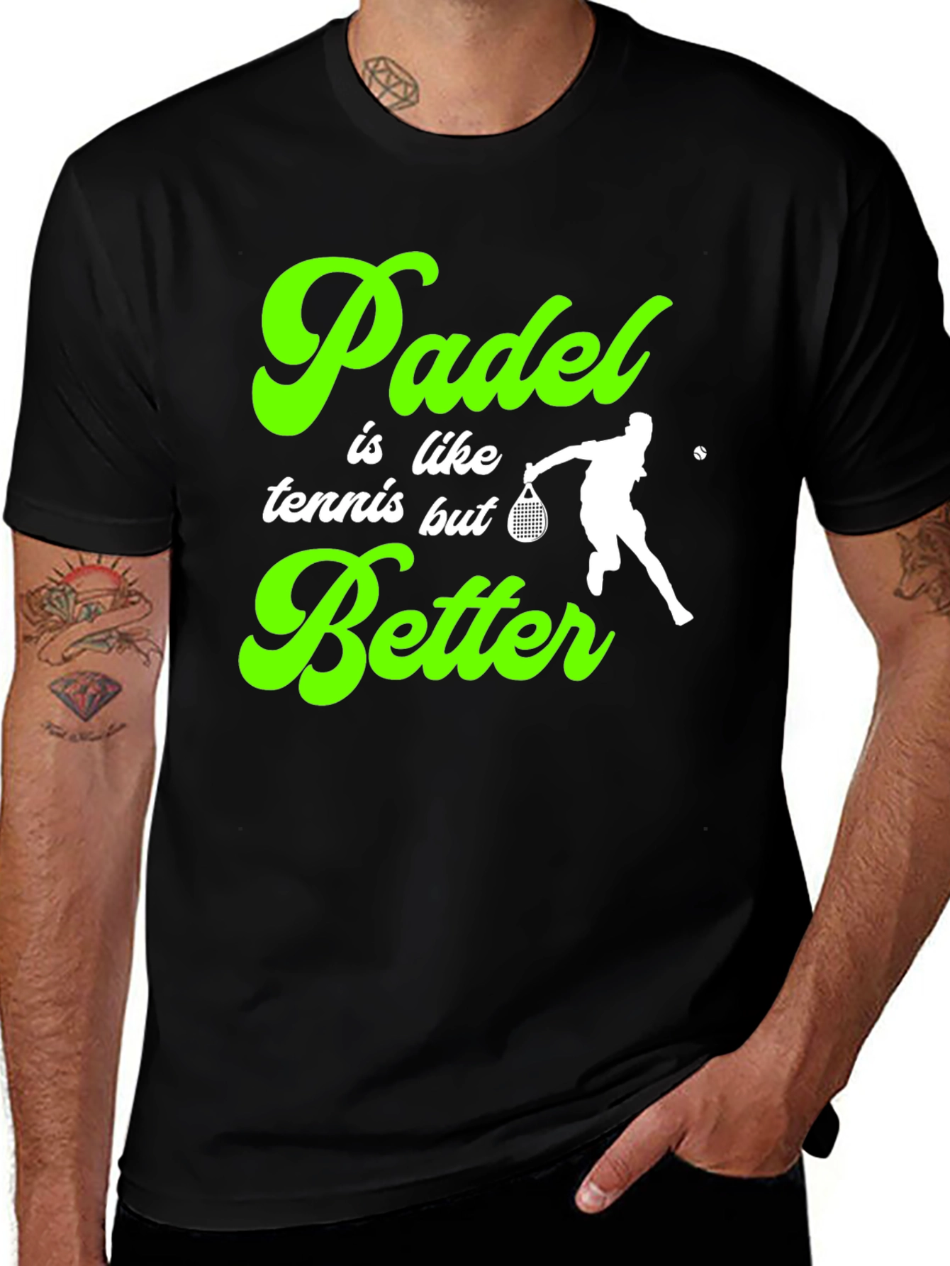 Variant 29 of Padel is Like Tennis But Better Black T-Shirt
