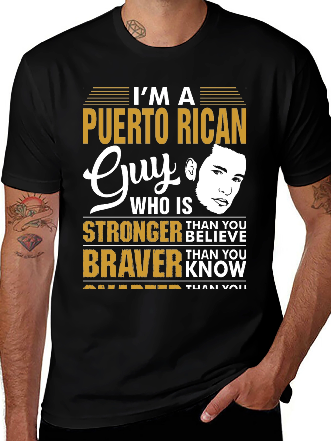 Puerto Rican Guy T-Shirt: Strong, Brave & Smart