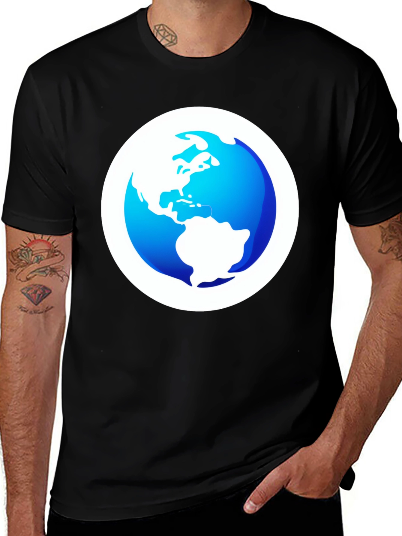 Variant 21 of Earth Graphic Black Tee