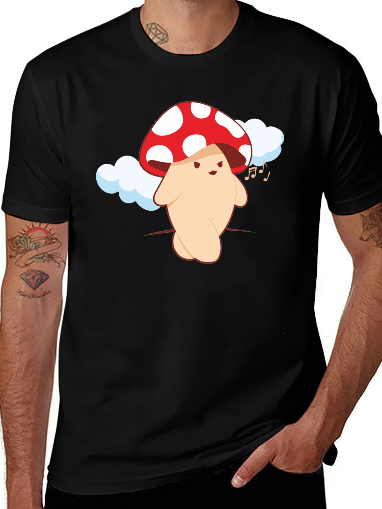 Variant 30 of Mushroom Character Graphic Tee - Fun & Unique Design