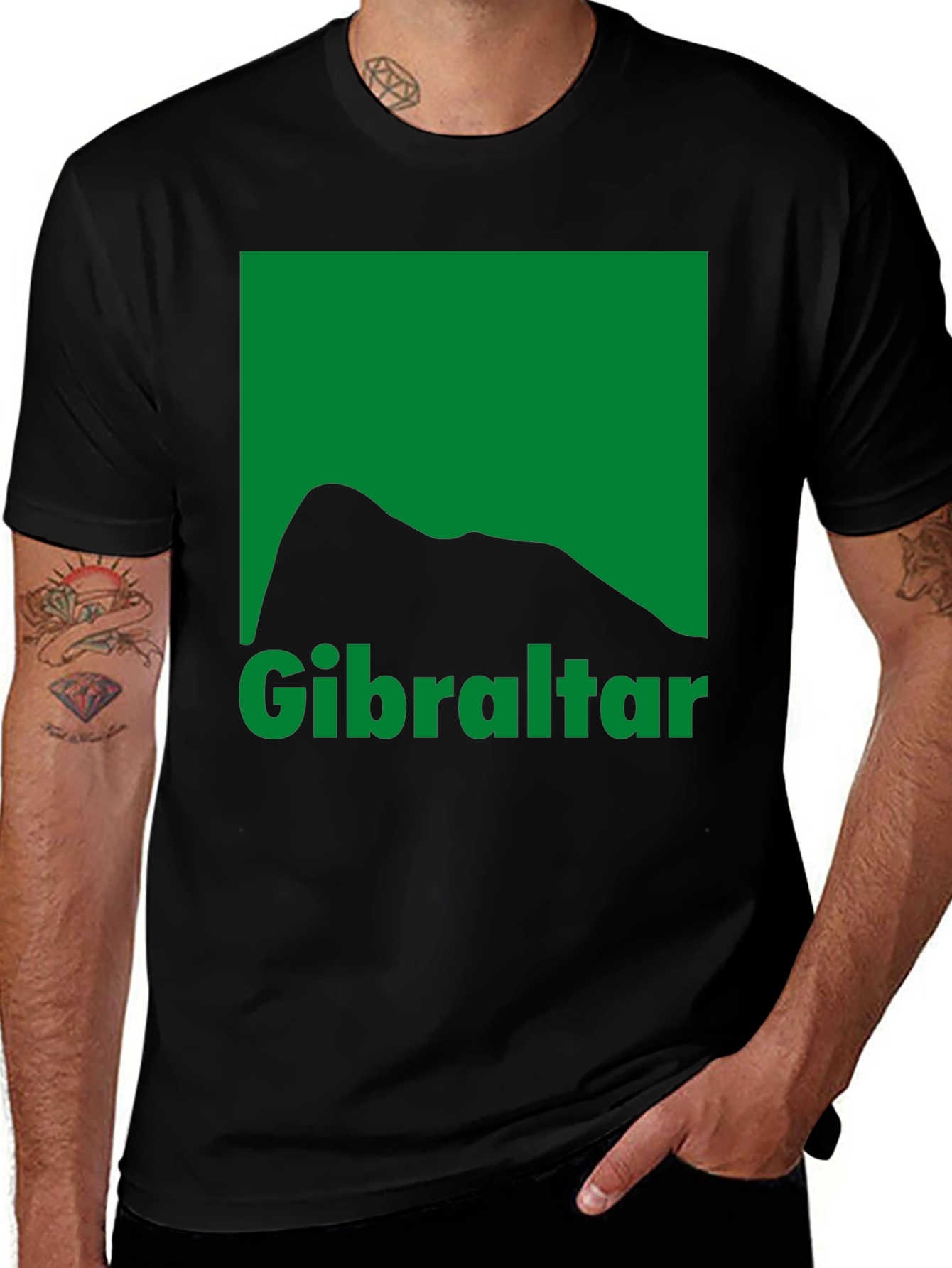 Gibraltar Graphic Tee - Black Cotton T-Shirt