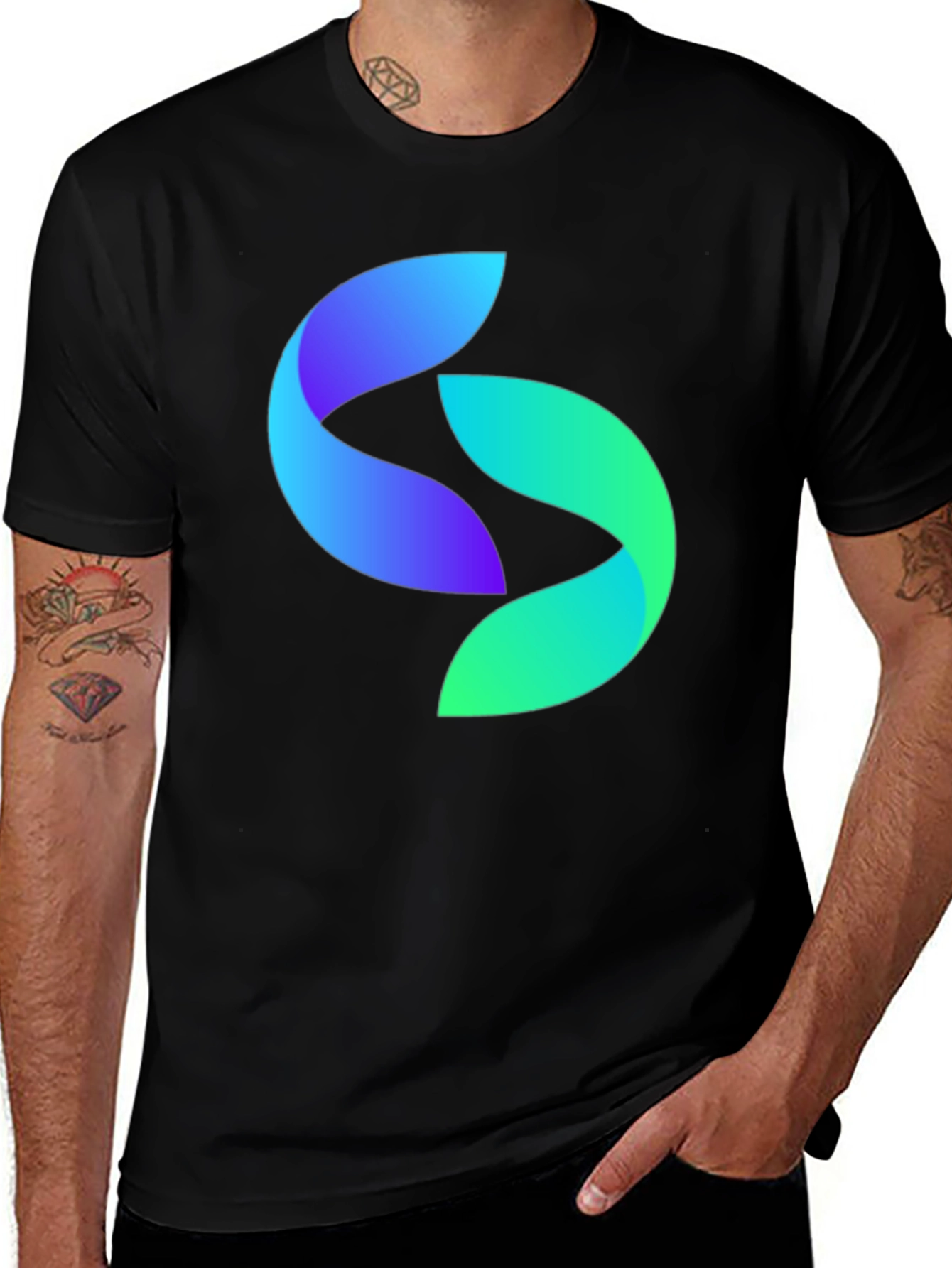 Variant 24 of Abstract Logo Black T-Shirt