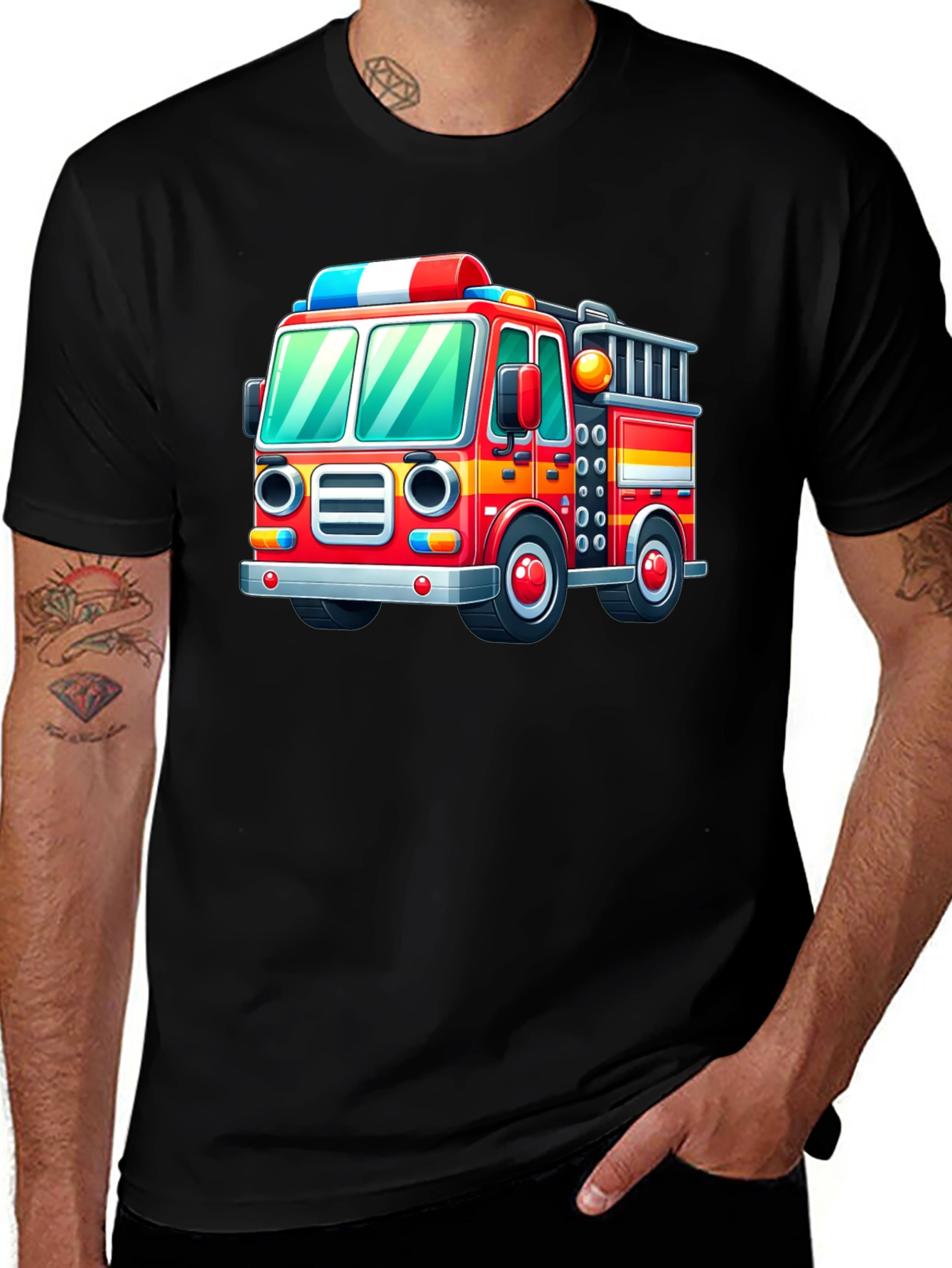 Variant 15 of Fire Truck Graphic Tee - Fun & Playful Design