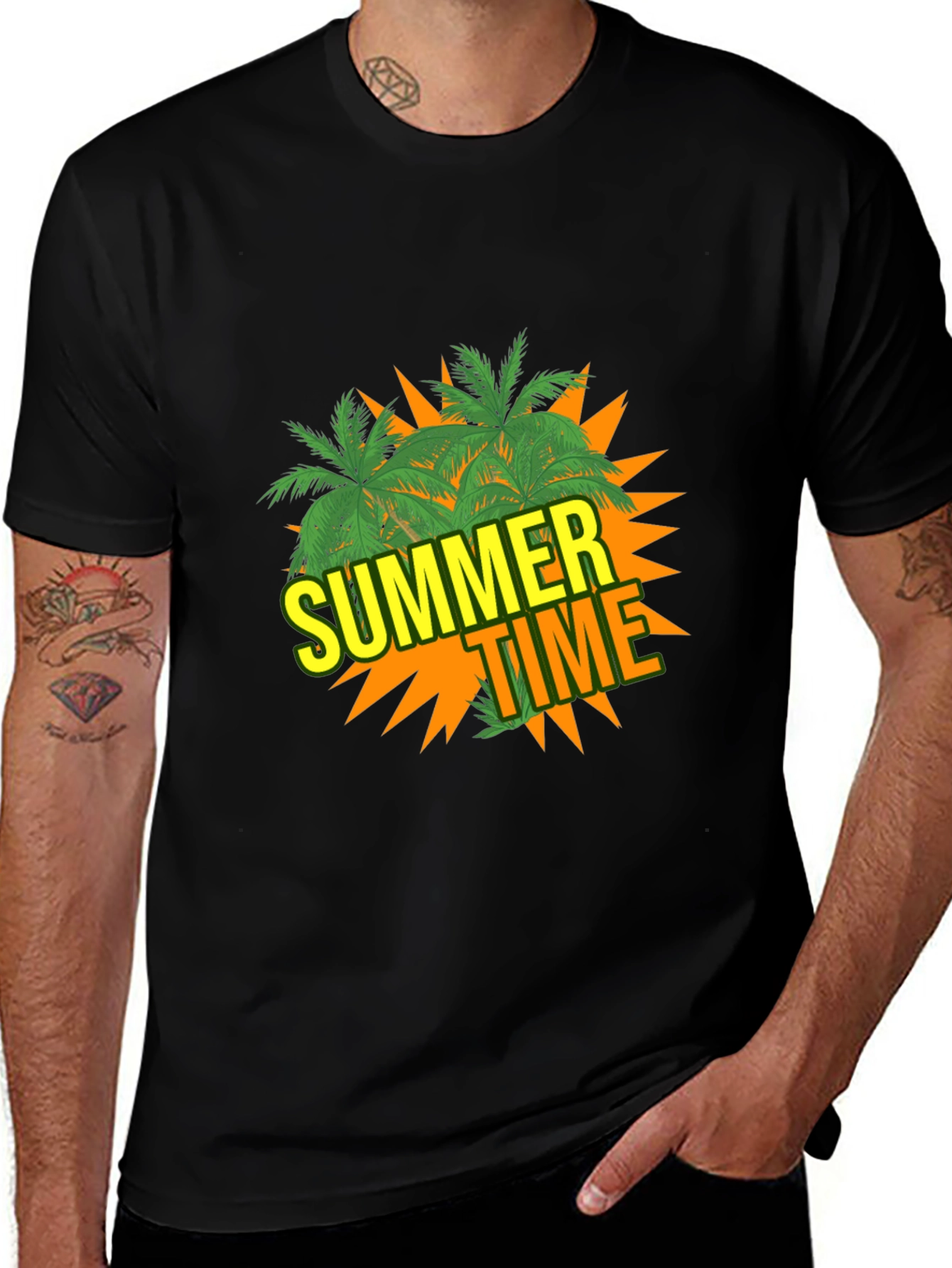 Variant 19 of Summer Time Palm Tree Graphic Tee