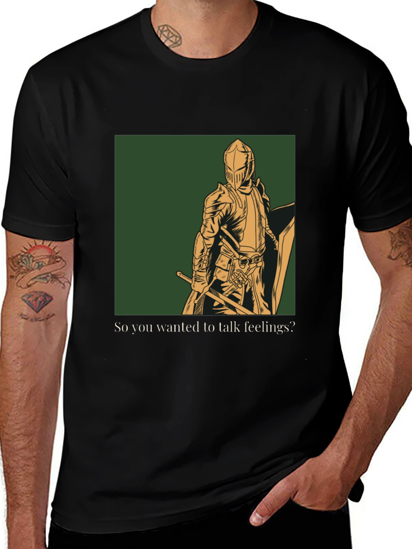 Variant 12 of Armored Knight T-Shirt - Talk Feelings?