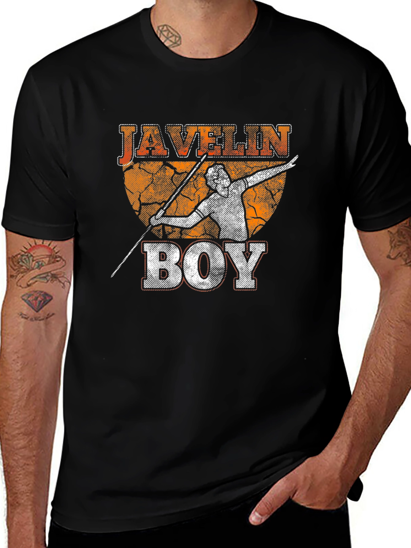 Variant 13 of Javelin Boy Graphic Tee - Athlete Throwing Sport T-Shirt
