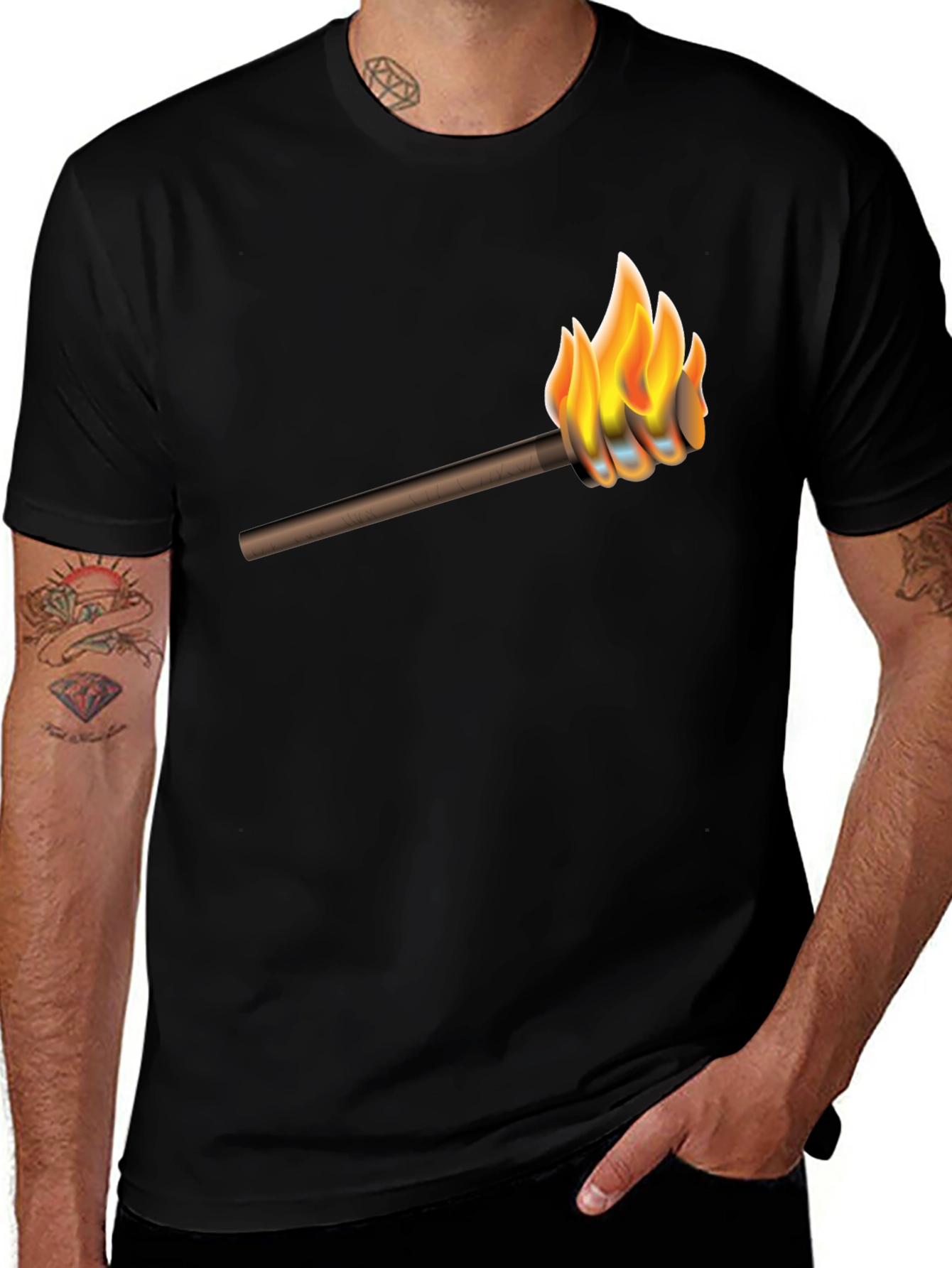 Variant 3 of Torchbearer Graphic Tee - Men's Black T-Shirt