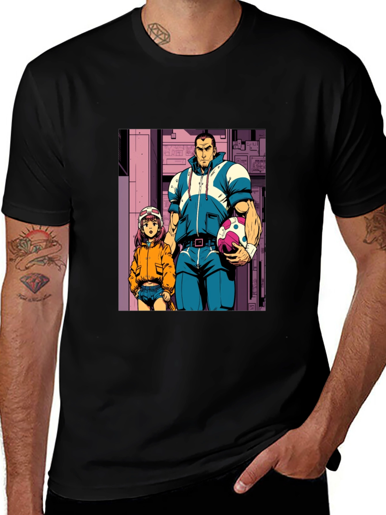 Variant 23 of Anime Graphic Tee - Street Scene Design