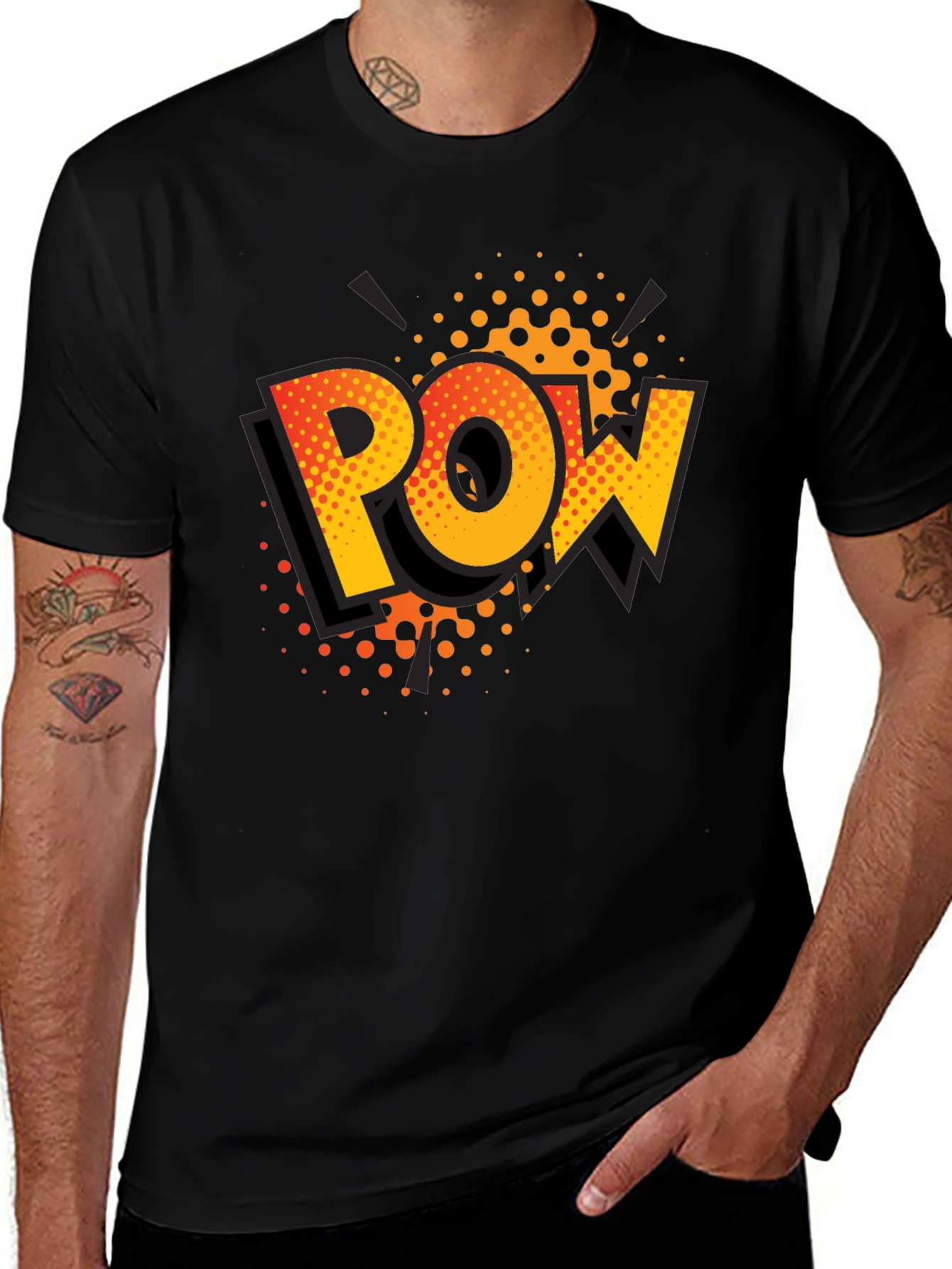 Comic POW Graphic Black T-Shirt