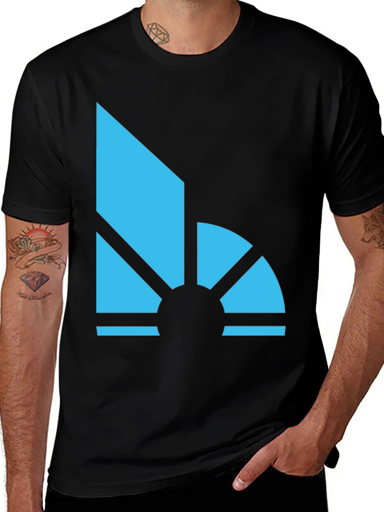 Variant 6 of Abstract Graphic Tee - Men's Black T-Shirt