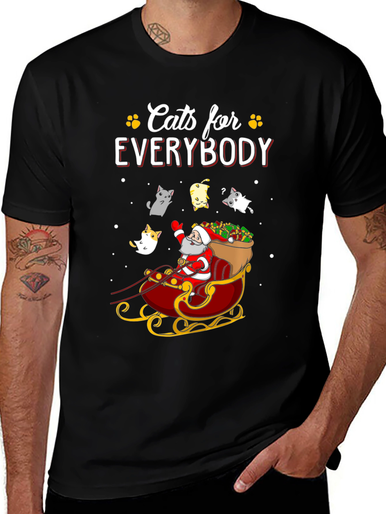 Variant 30 of Cats for Everybody Santa Sleigh T-Shirt