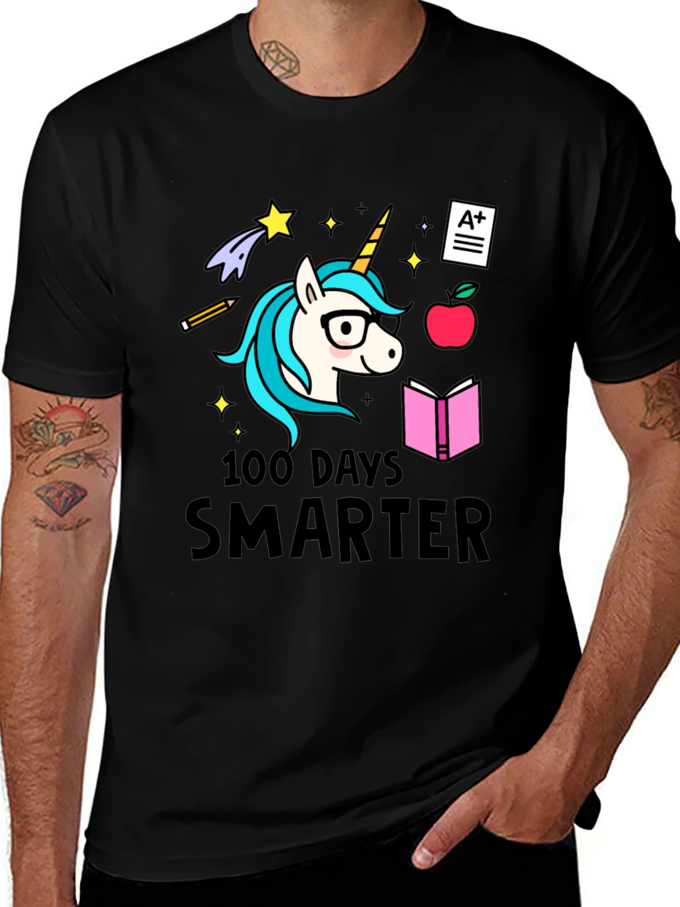 Variant 8 of 100 Days Smarter Unicorn Tee