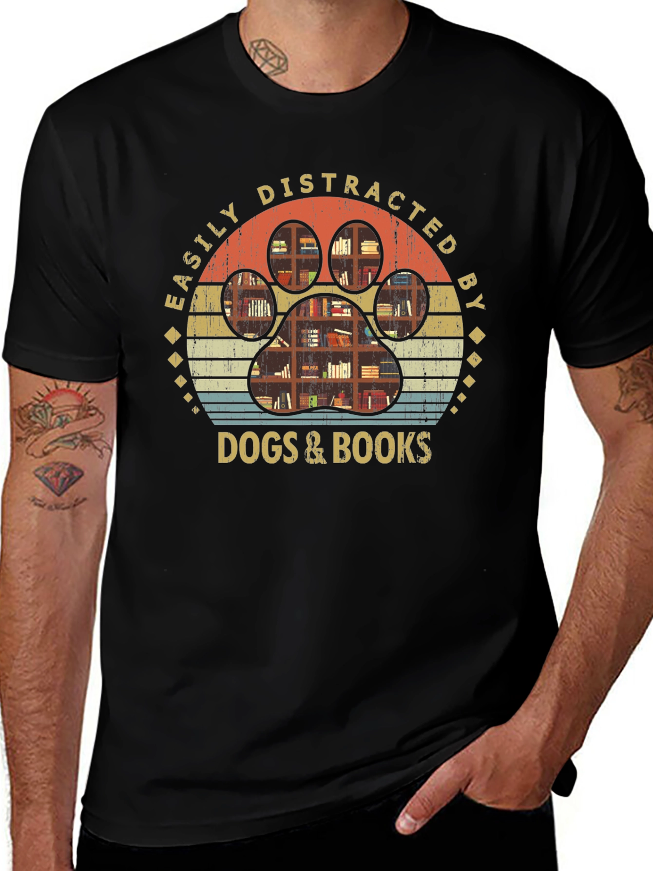 Variant 30 of Easily Distracted by Dogs & Books T-Shirt