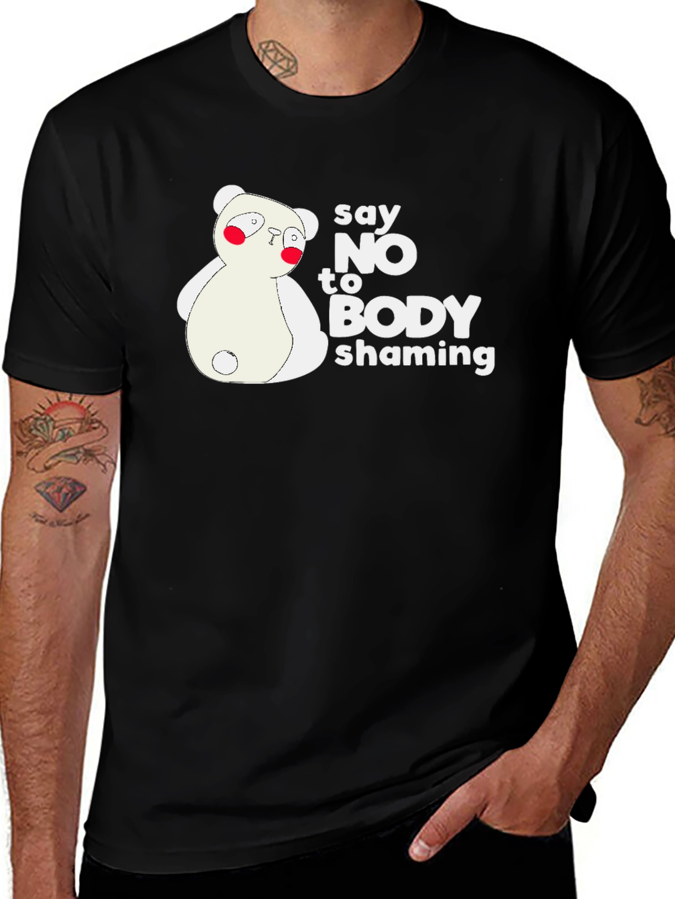 Variant 4 of Say No to Body Shaming T-Shirt