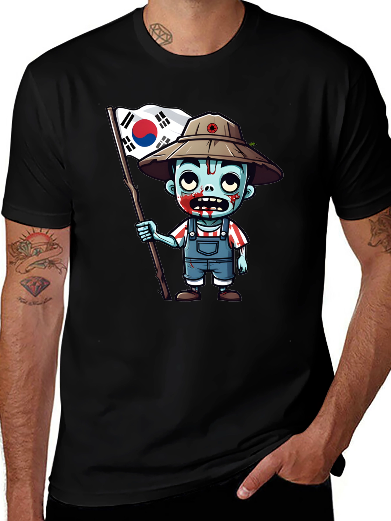 Variant 18 of Zombie South Korea Flag Graphic T-Shirt