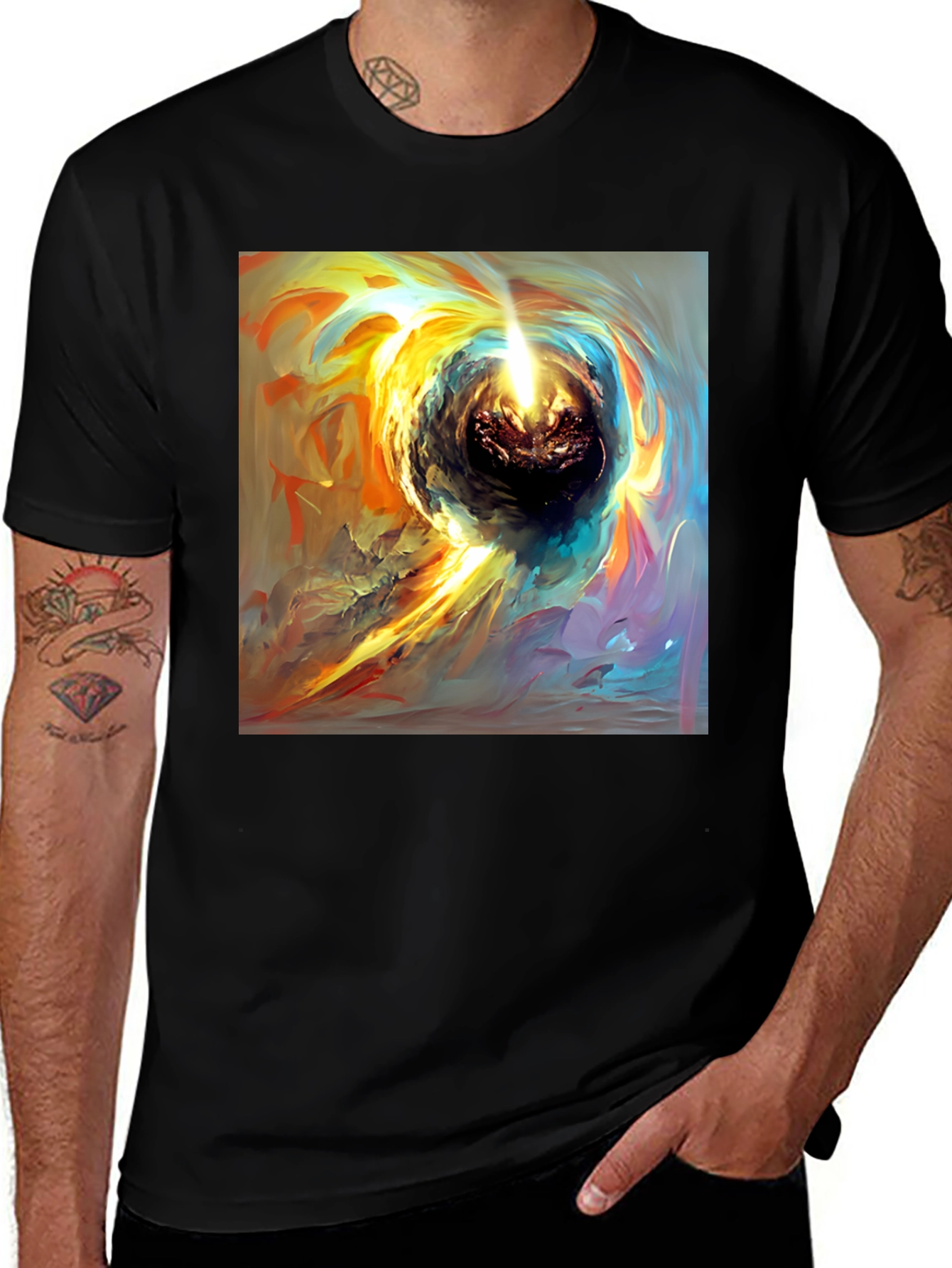 Variant 2 of Cosmic Swirl Black T-Shirt