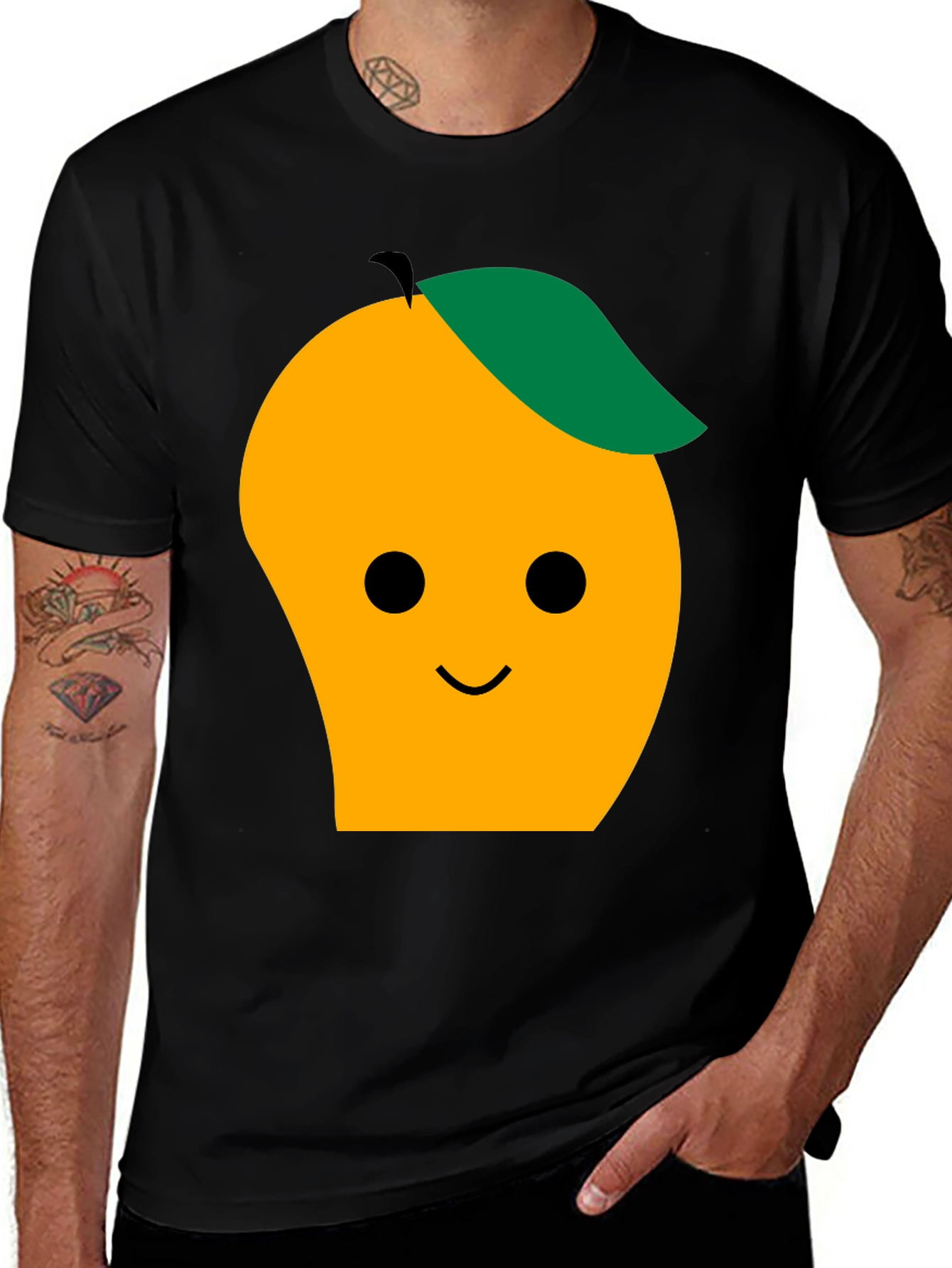 Variant 15 of Cute Mango Graphic Tee - Black T-Shirt