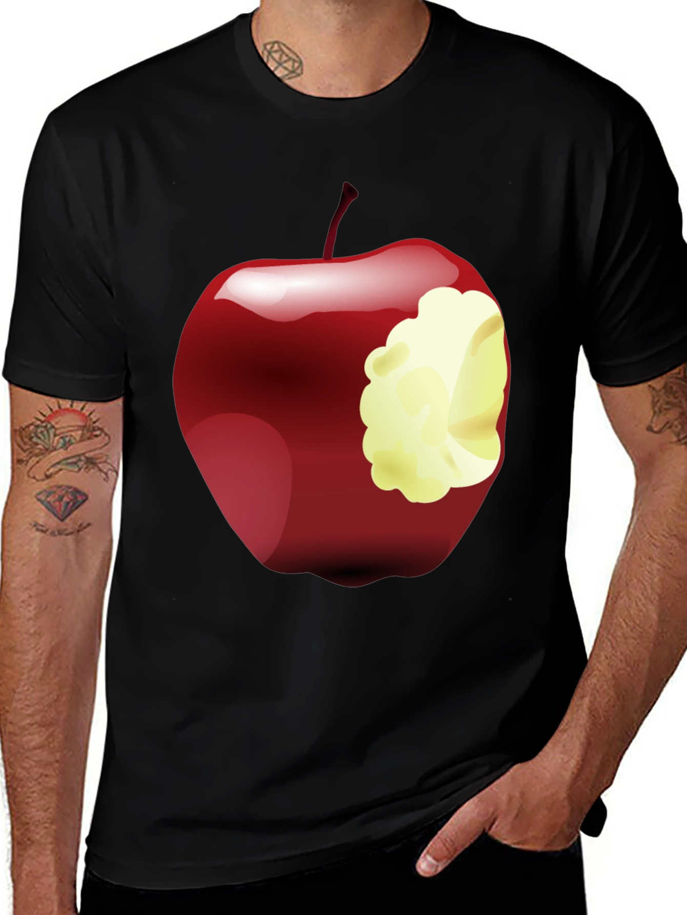 Variant 15 of Bitten Apple Graphic Tee - Stylish Casual Wear