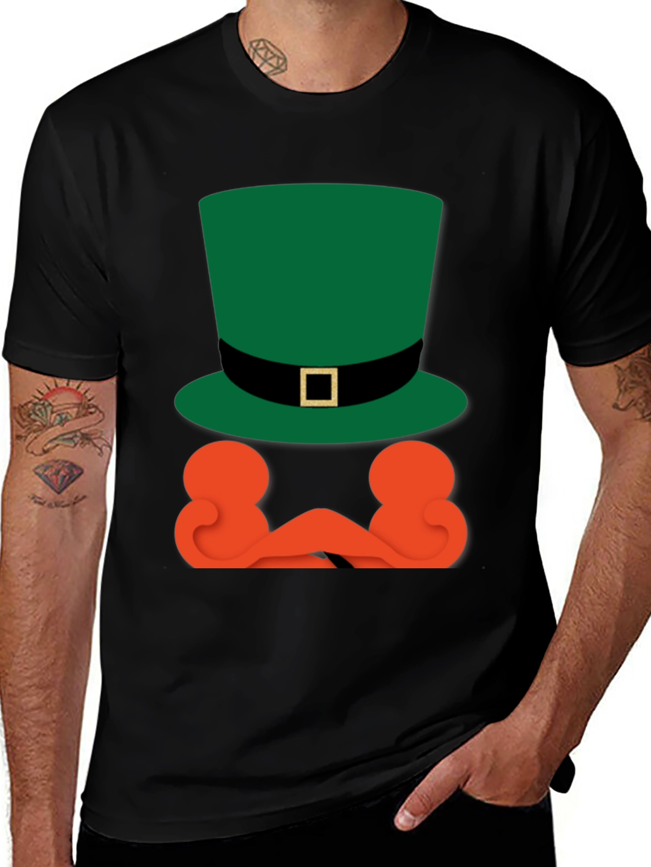 St. Patrick's Day Leprechaun Hat & Beard Tee