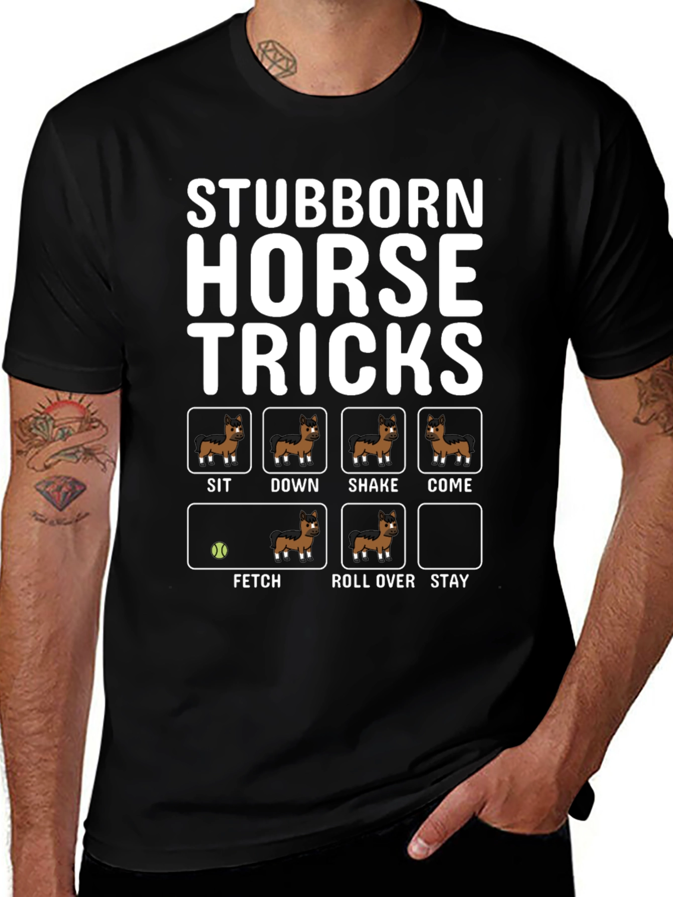 Variant 2 of Stubborn Horse Tricks Graphic Tee
