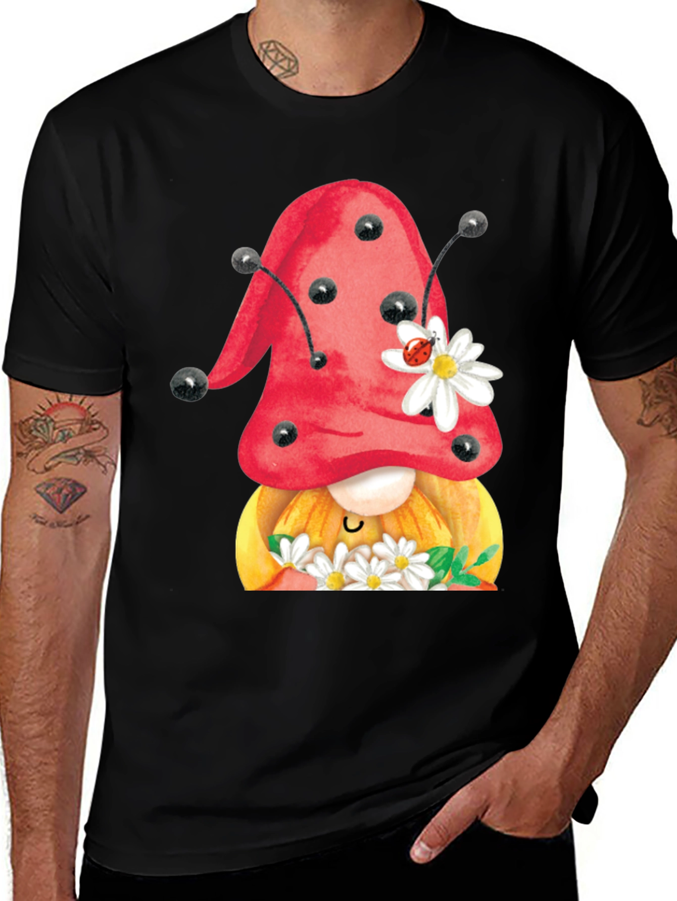 Variant 11 of Gnome with Ladybug T-Shirt