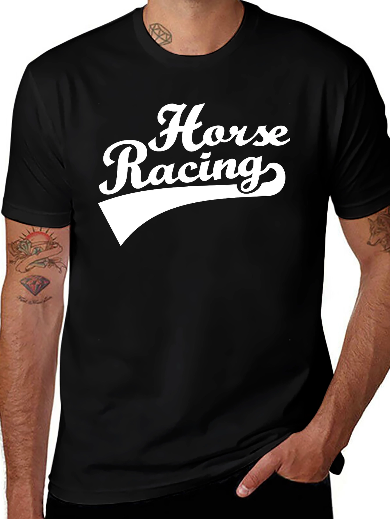 Variant 23 of Horse Racing Graphic T-Shirt - Retro Style
