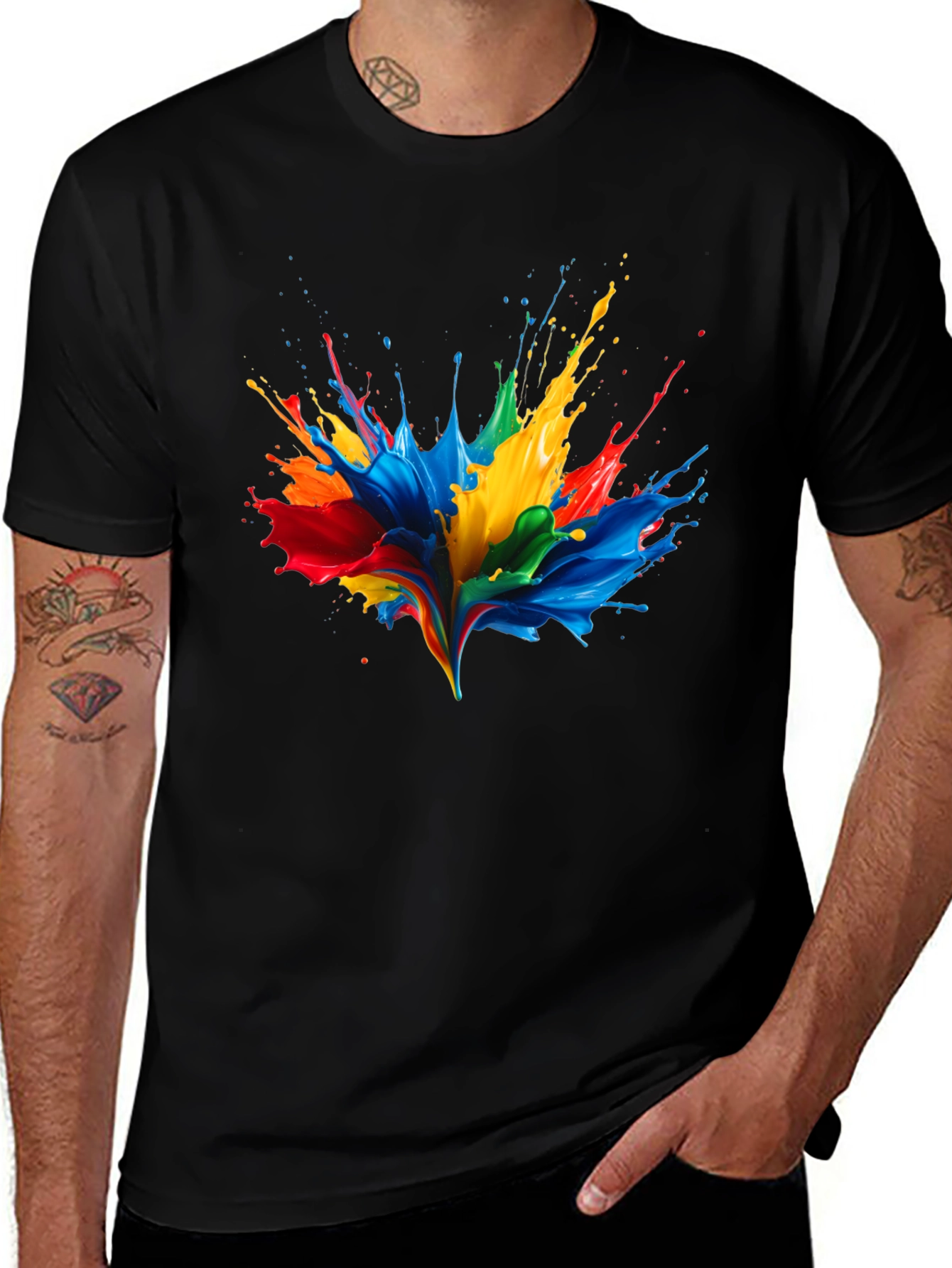 Variant 16 of Colorful Paint Splatter T-Shirt