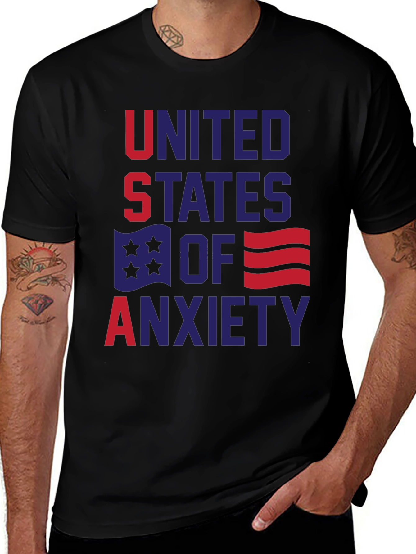 Variant 15 of USA Anxiety Graphic T-Shirt