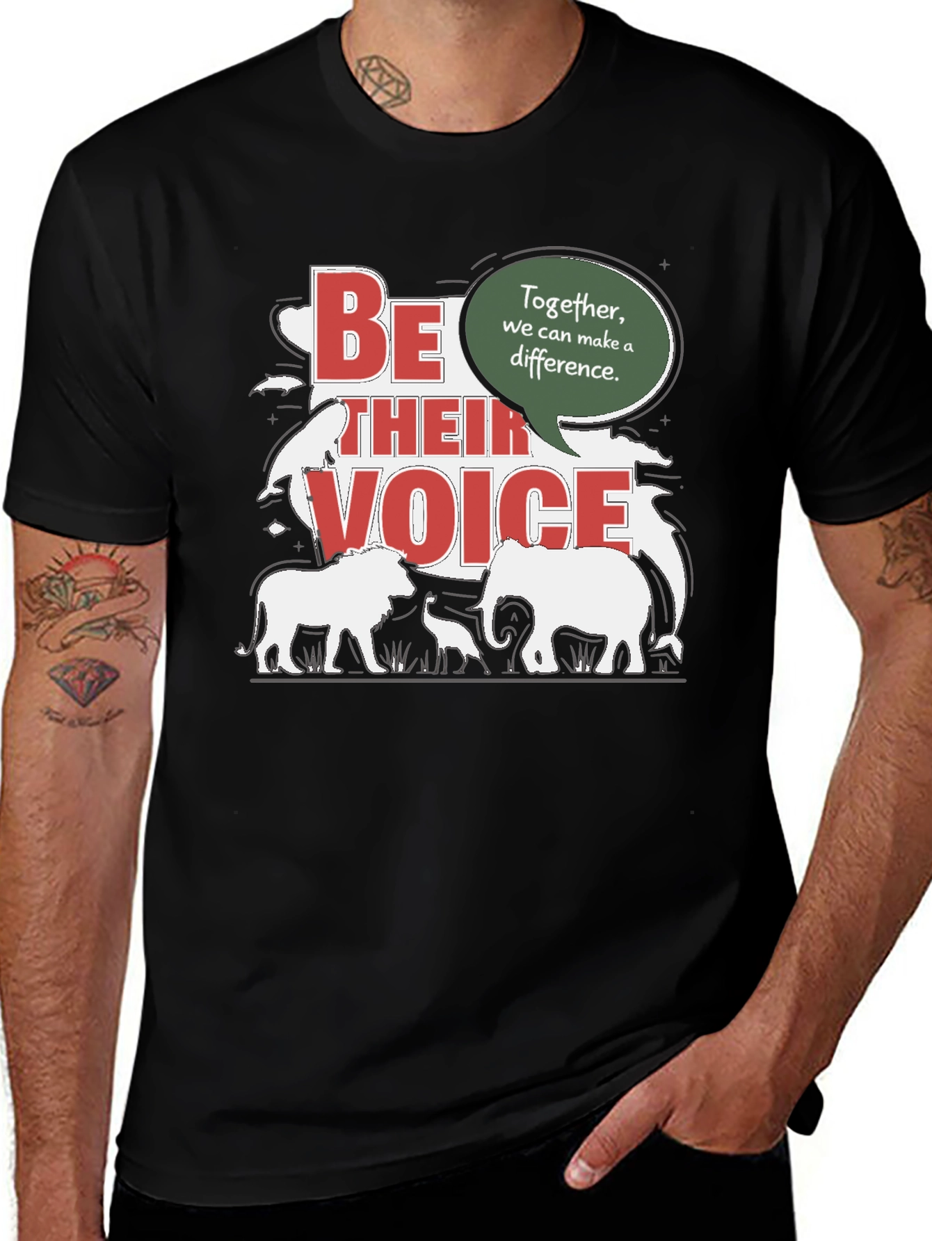 Black Be Their Voice T-Shirt - Animal Conservation Tee main image